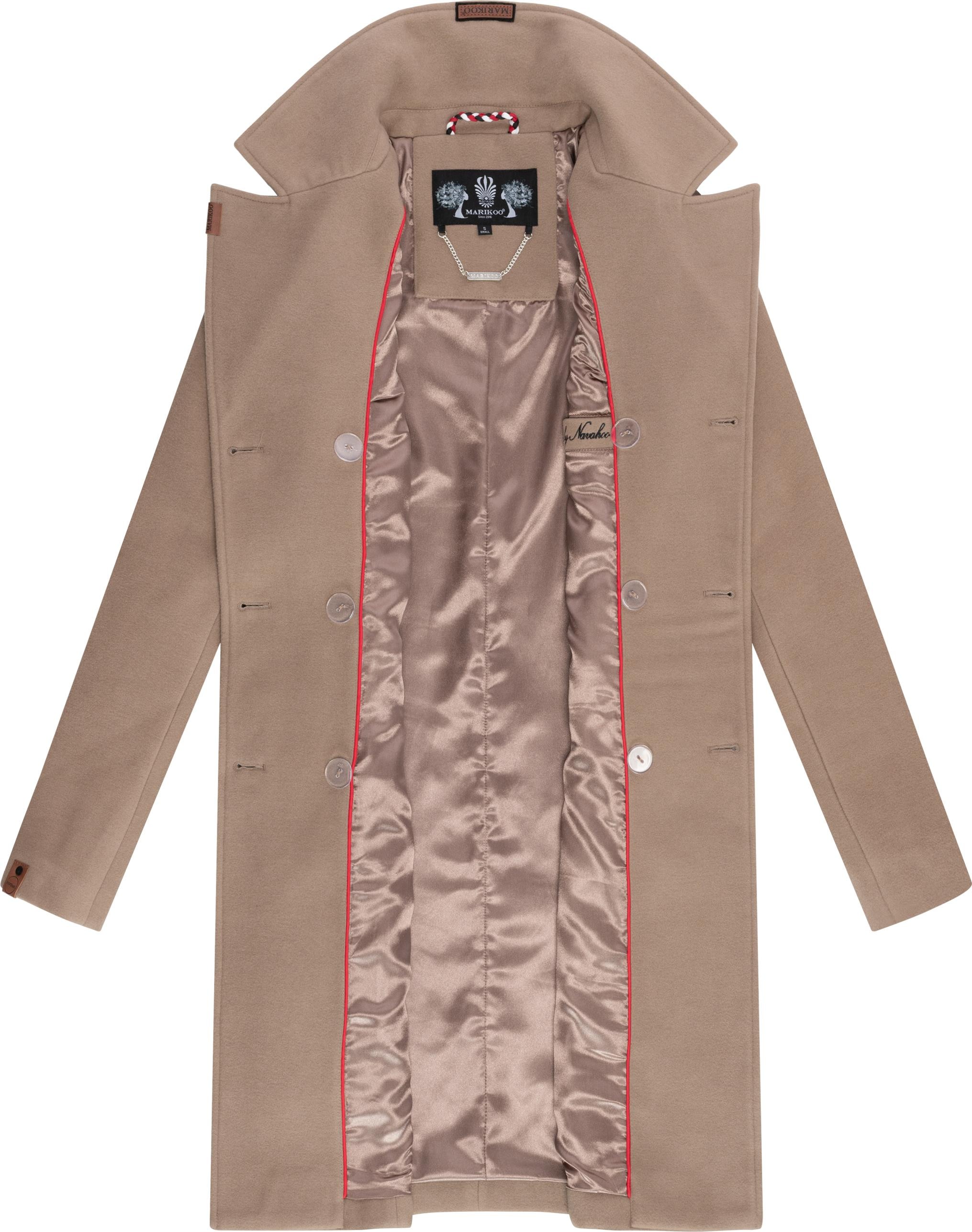 Marikoo Wollmantel »Nanakoo«, edler Damen Trenchcoat in Woll-Optik
