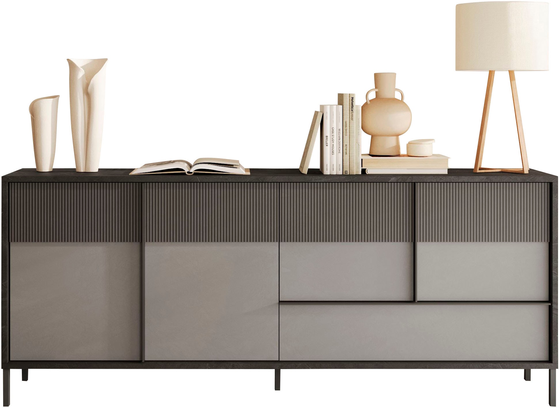 Home affaire Sideboard "Everest Breite 206 cm, Kommode mit 4 Türen u. 1 Sch günstig online kaufen
