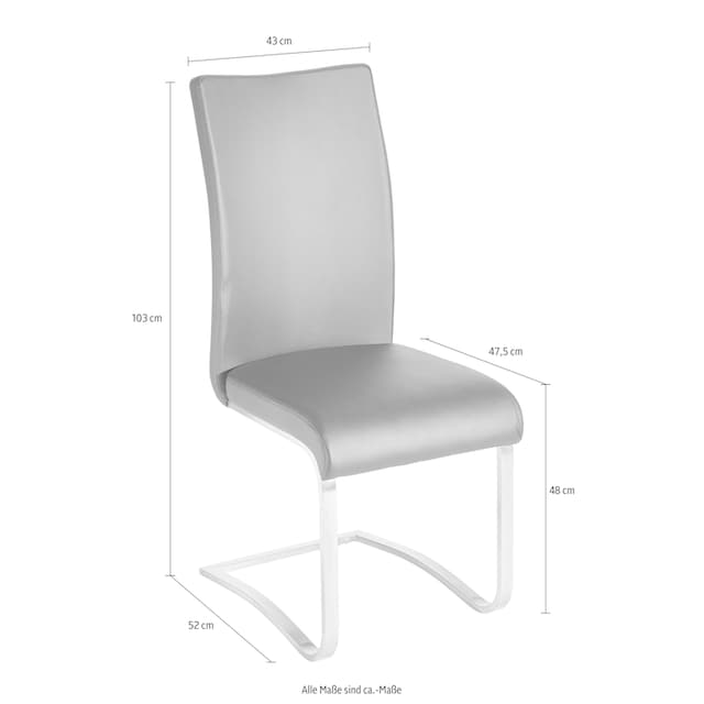 MCA furniture Freischwinger »Arco«, (Set), 6 St., Kunstleder, 2er-, 4er-,  6er-Set, Stuhl belastbar bis 130 Kg | BAUR