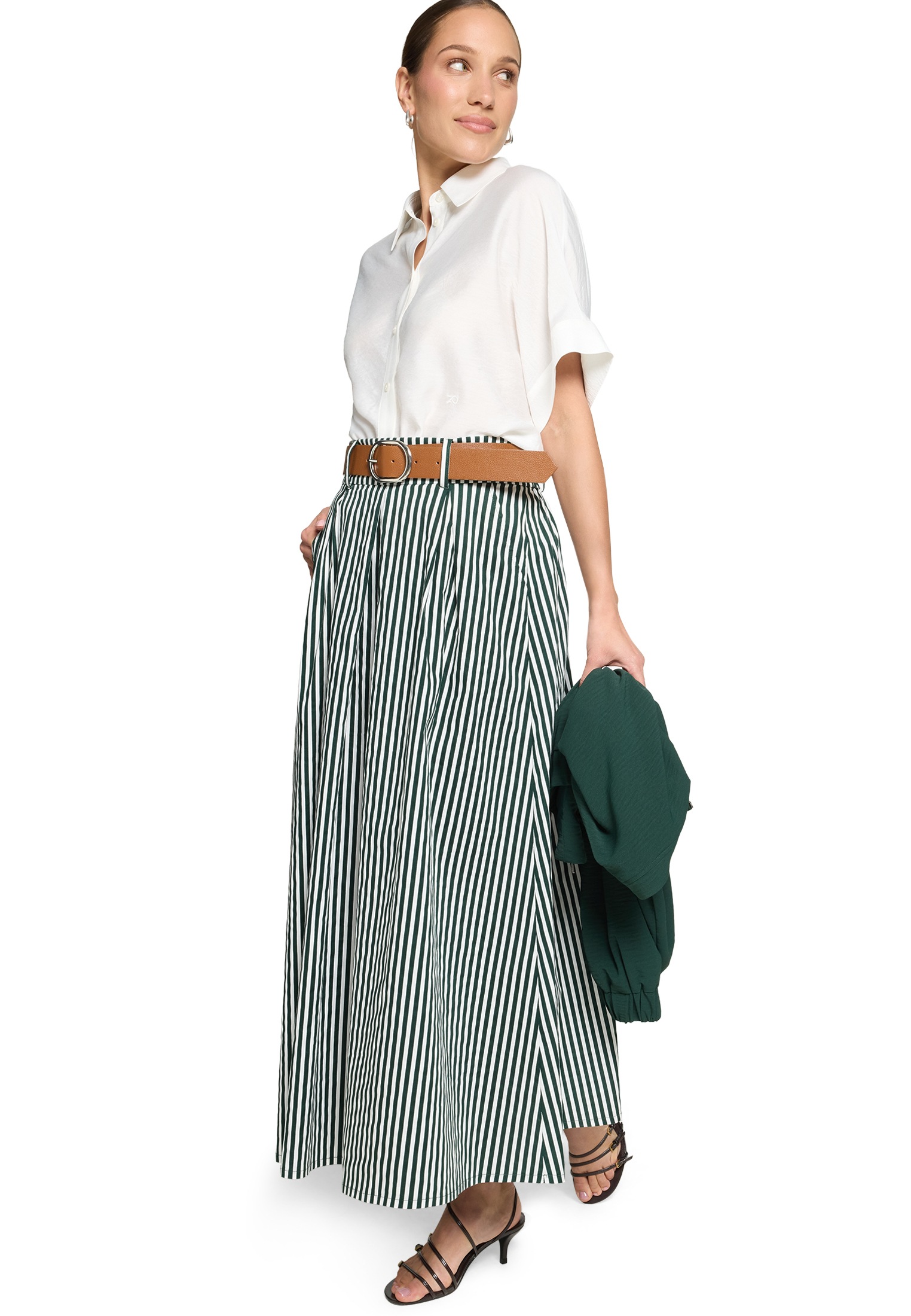 Zero Maxirock »Damen mit Gürtel« Gürtel