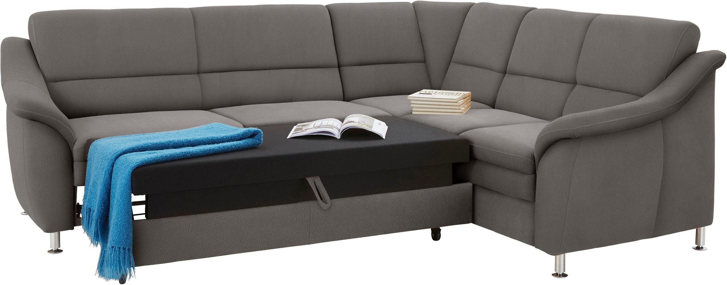 sit&more Ecksofa »Cardoso L-Form«, mit Federkern, wahlweise mit Bettfunktion und Schubkasten
