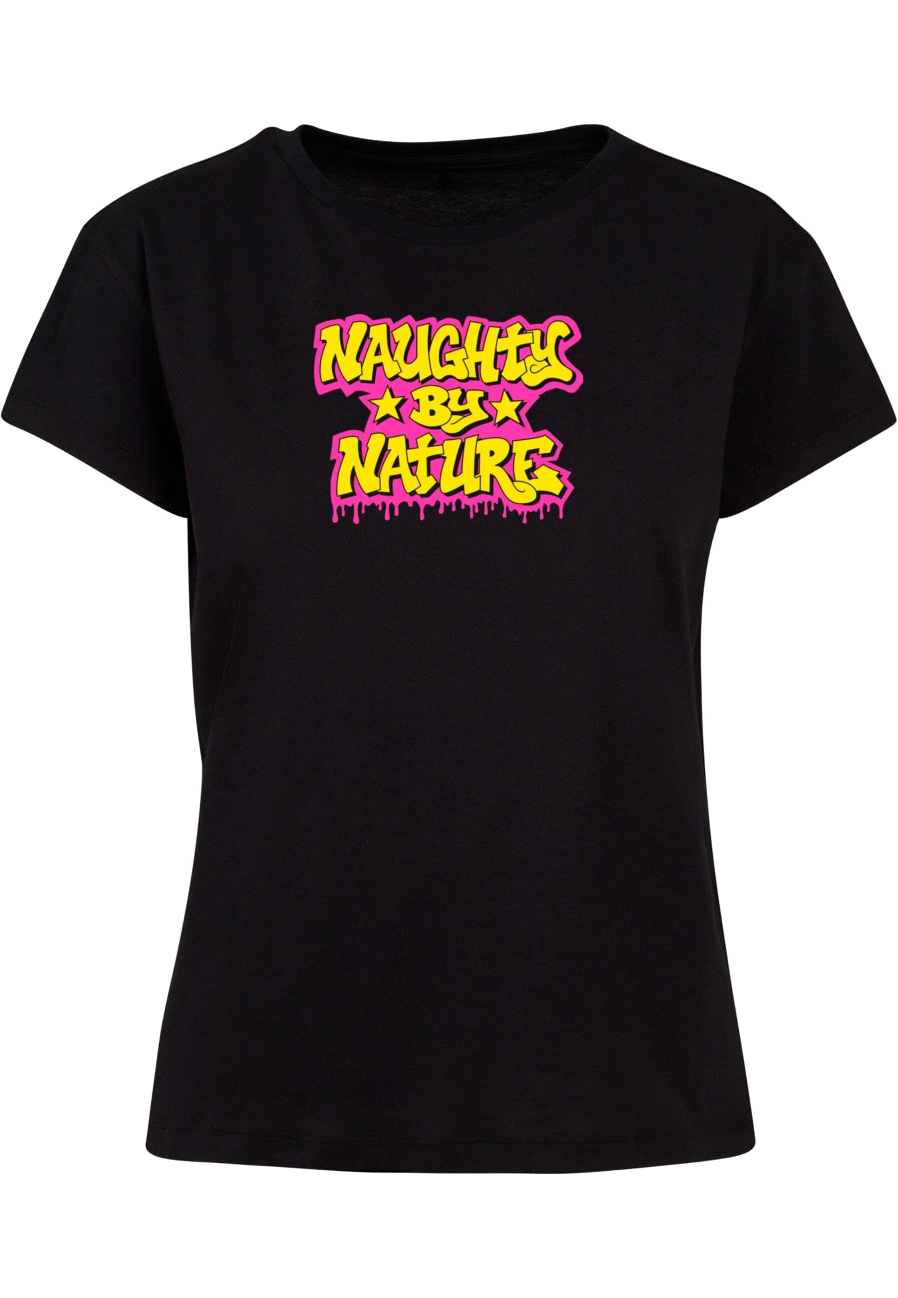 Merchcode T-Shirt »Merchcode Damen Ladies Naughty By Nature - Neon Drop Box Tee«, (1 tlg.)