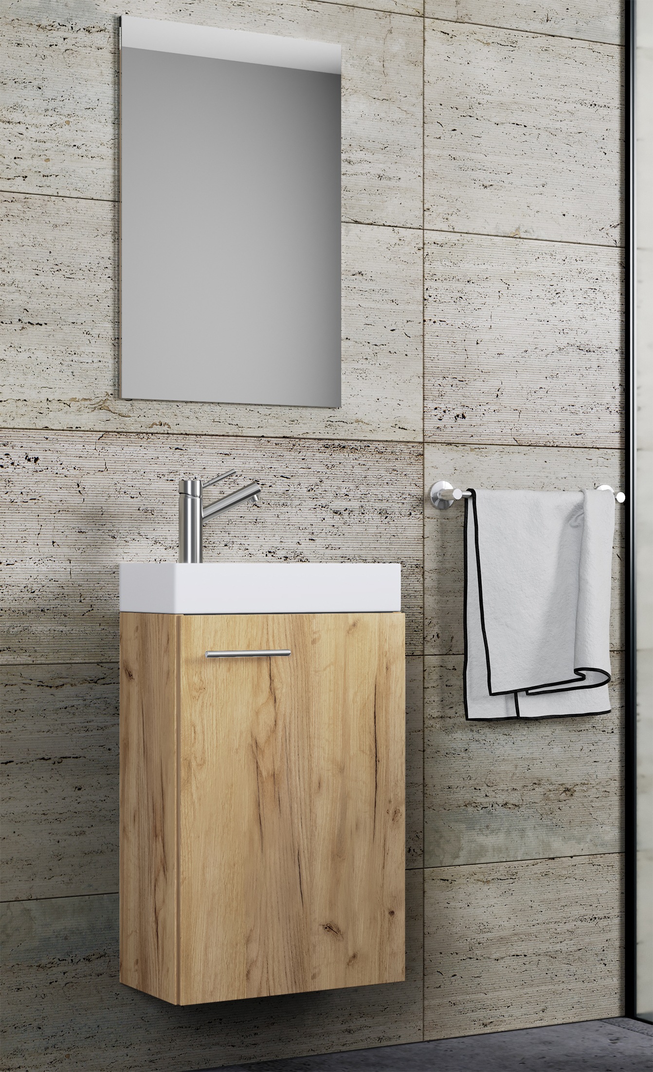 VCM Waschbeckenunterschrank »VCM 3-tlg Set | Waschplatz für Gäste WC | Gästebad | Waschtisch | Badezimmer Set - Slito SP«, (3 St.)