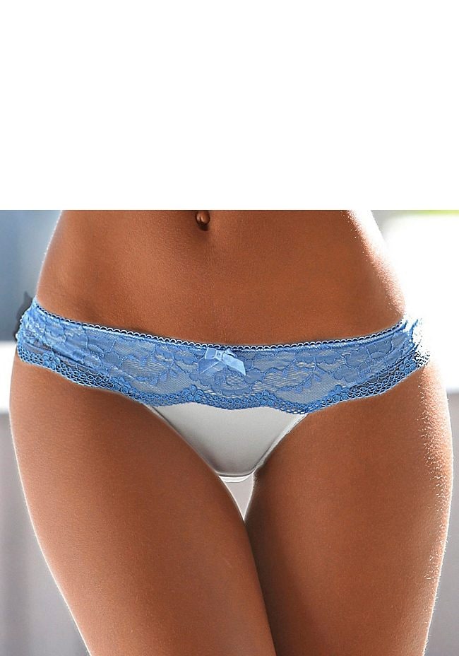 LASCANA String, mit breitem Bund aus blumiger Spitze, Dessous