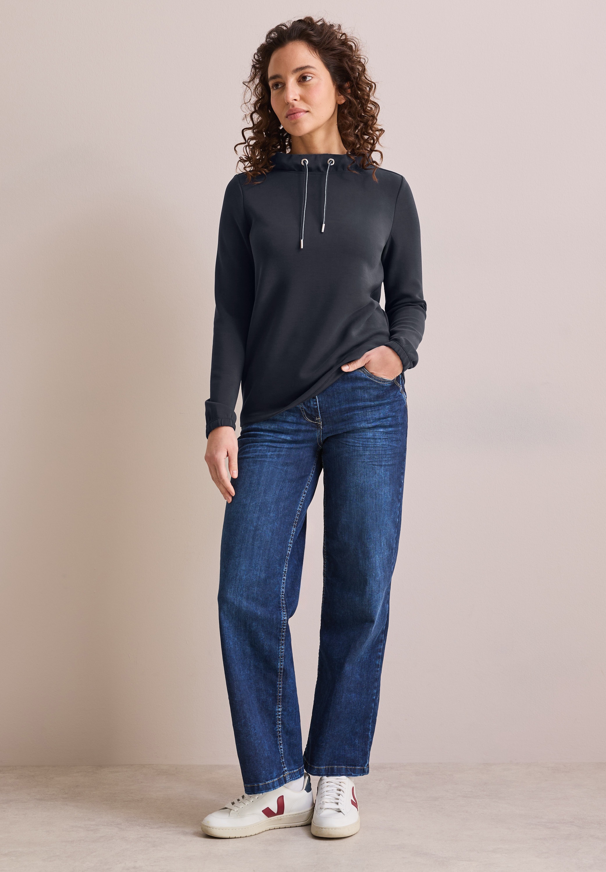 Cecil Langarmshirt aus softem Materialmix