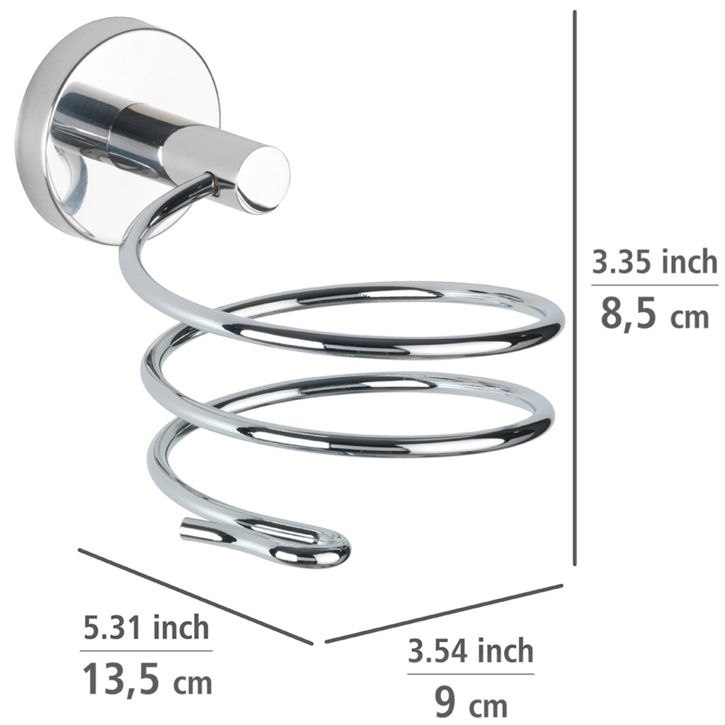 WENKO Haartrocknerhalter »Bosio«, Föhnhalter glänzend Edelstahl