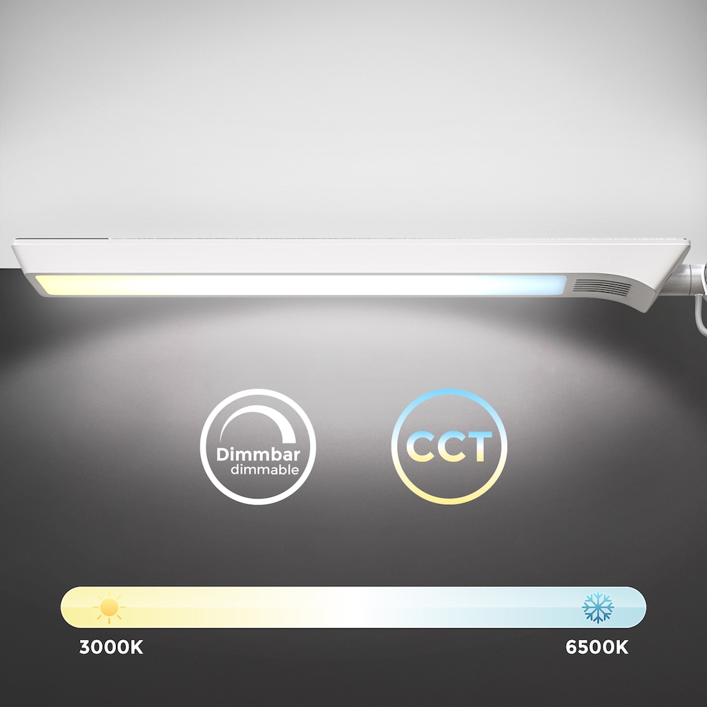 B.K.Licht Klemmleuchten, 1 flammig-flammig, Schreibtischlampe, schwenkbar, Farbtemperatur einstellbar, 9 W