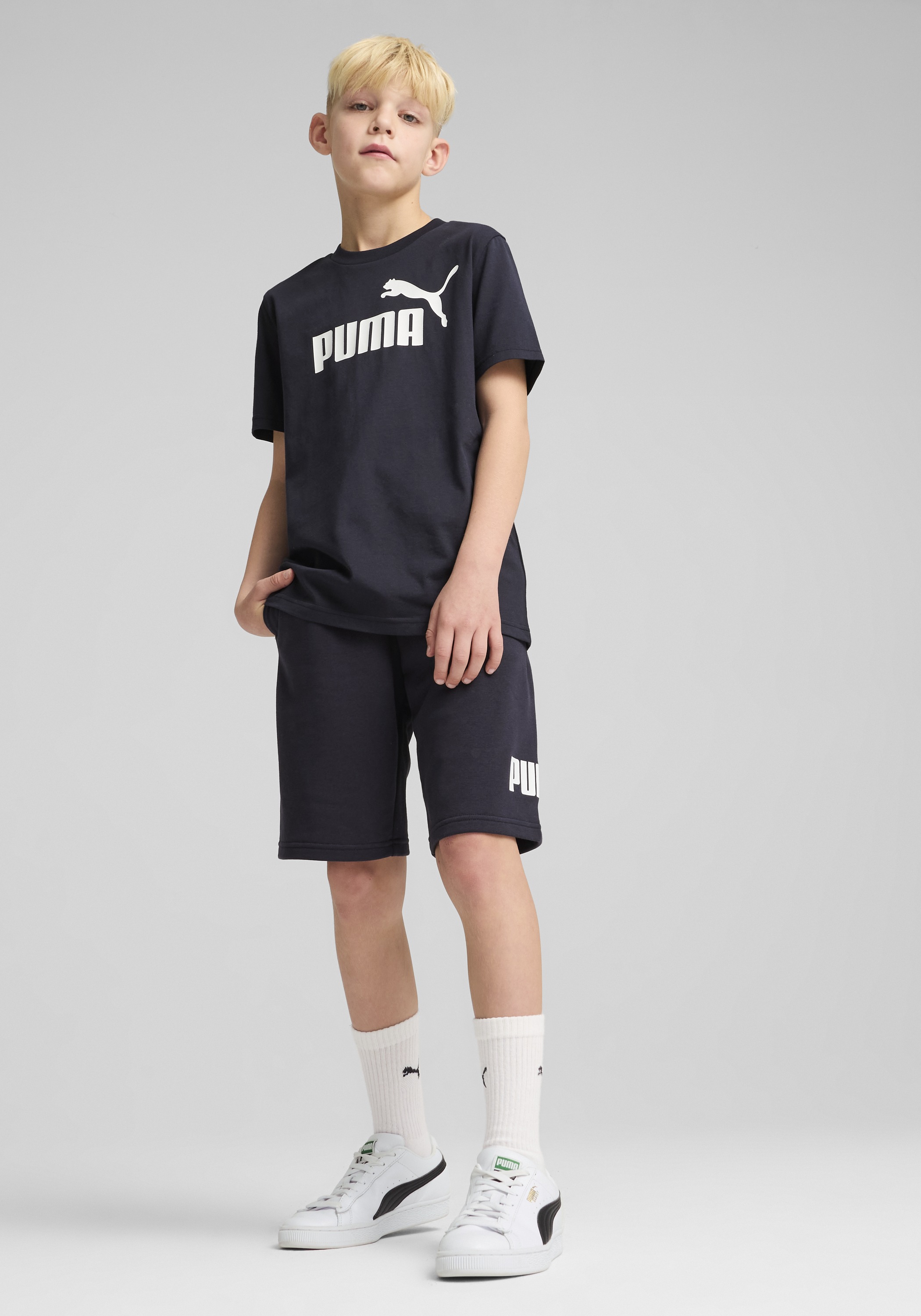 Thumbnail - PUMA Trainingsshorts "ESS NO. 1 LOGO SHORTS TR B" mit Eingrifftaschen, elastischer Bund, für Jugendliche
