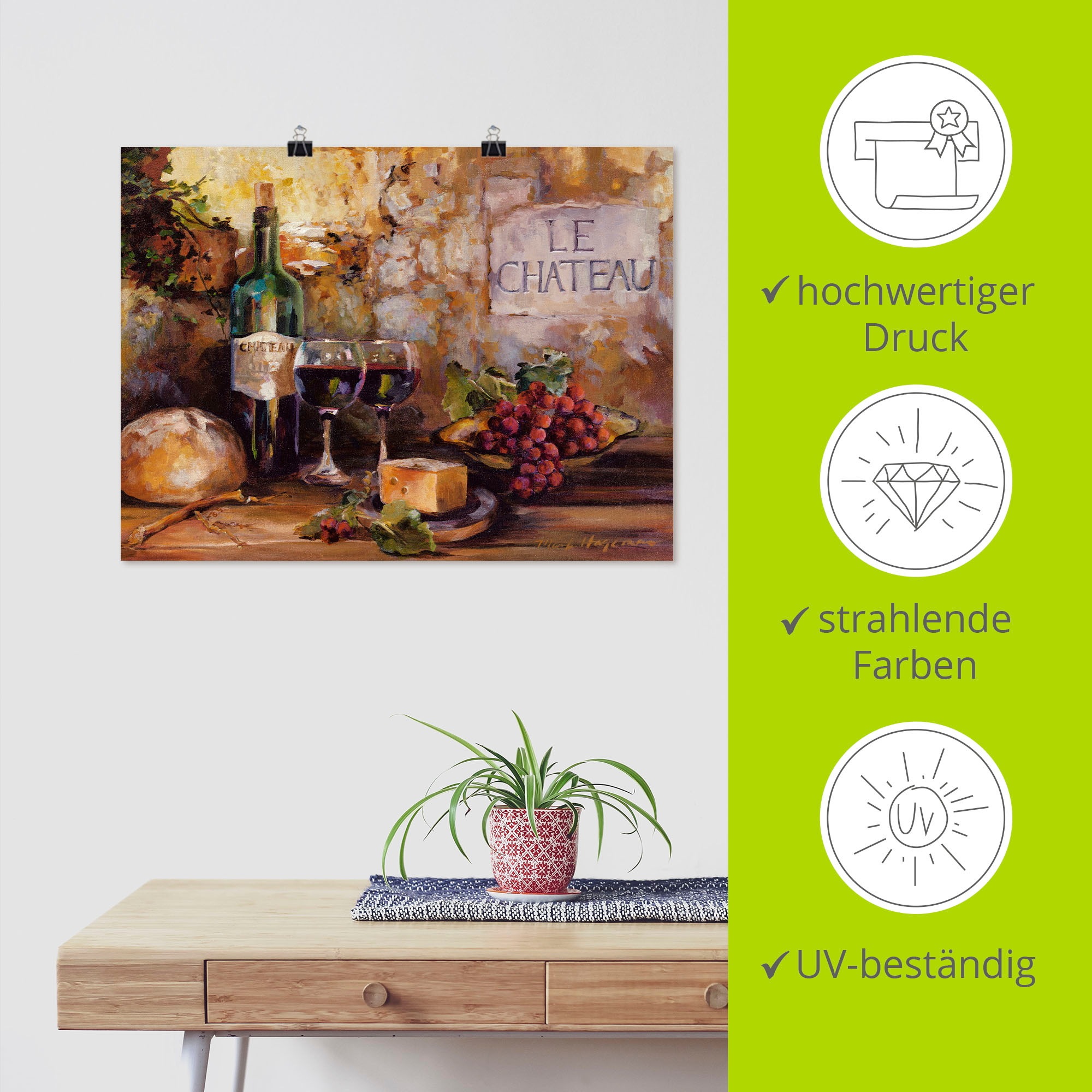 Artland Wandbild »Das Chateau«, Getränke, (1 St.), als Leinwandbild, Poster, Wandaufkleber in verschied. Größen