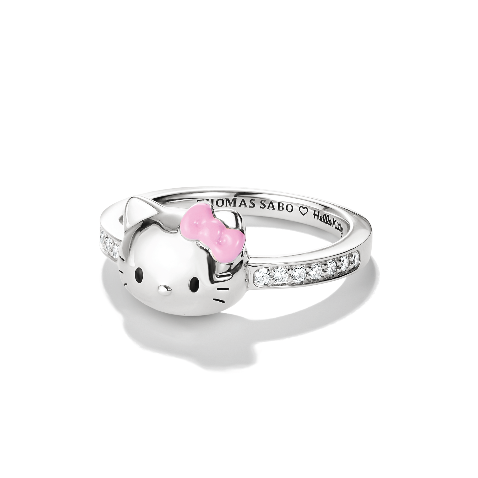 THOMAS SABO Fingerring »THOMAS SABO ♡ Hello Kitty Ring« mit Zirkonia (synth.) - Emaille