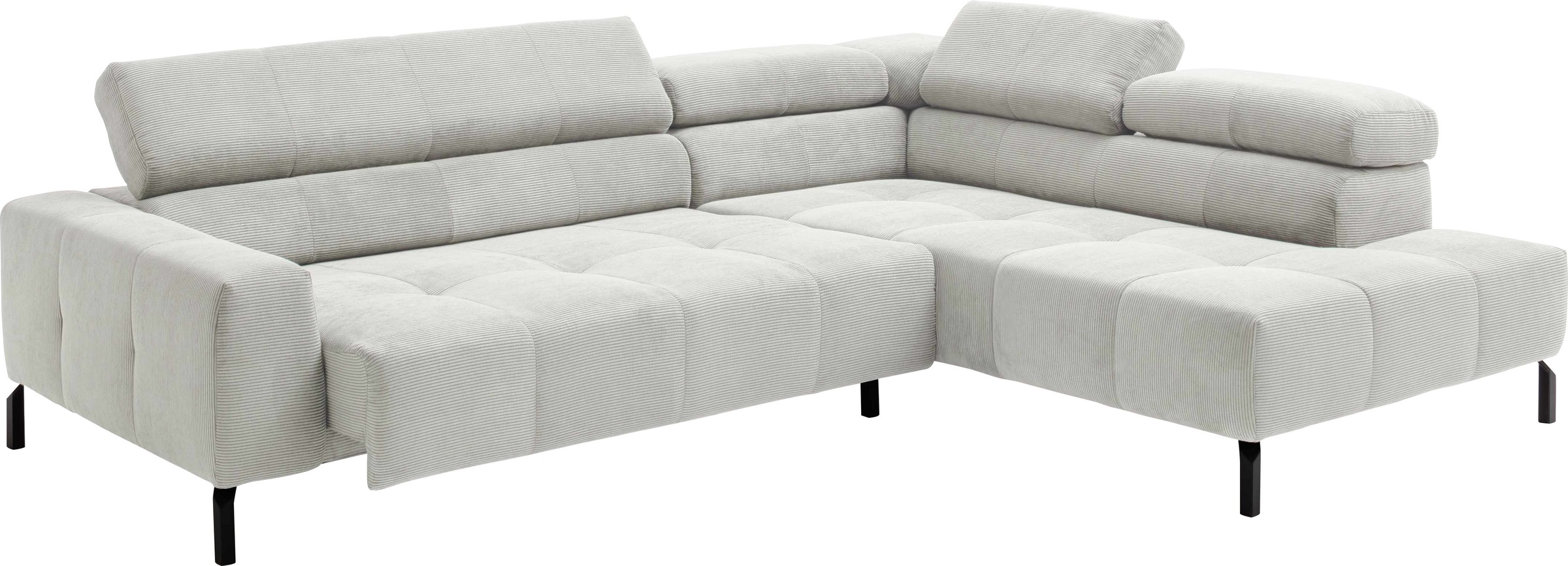 Places of Style Ecksofa »Cleveland, L-Form, incl. Kopfteilverstellung, Breite 276 cm«, wahlweise elektrischer Sitzvorzug