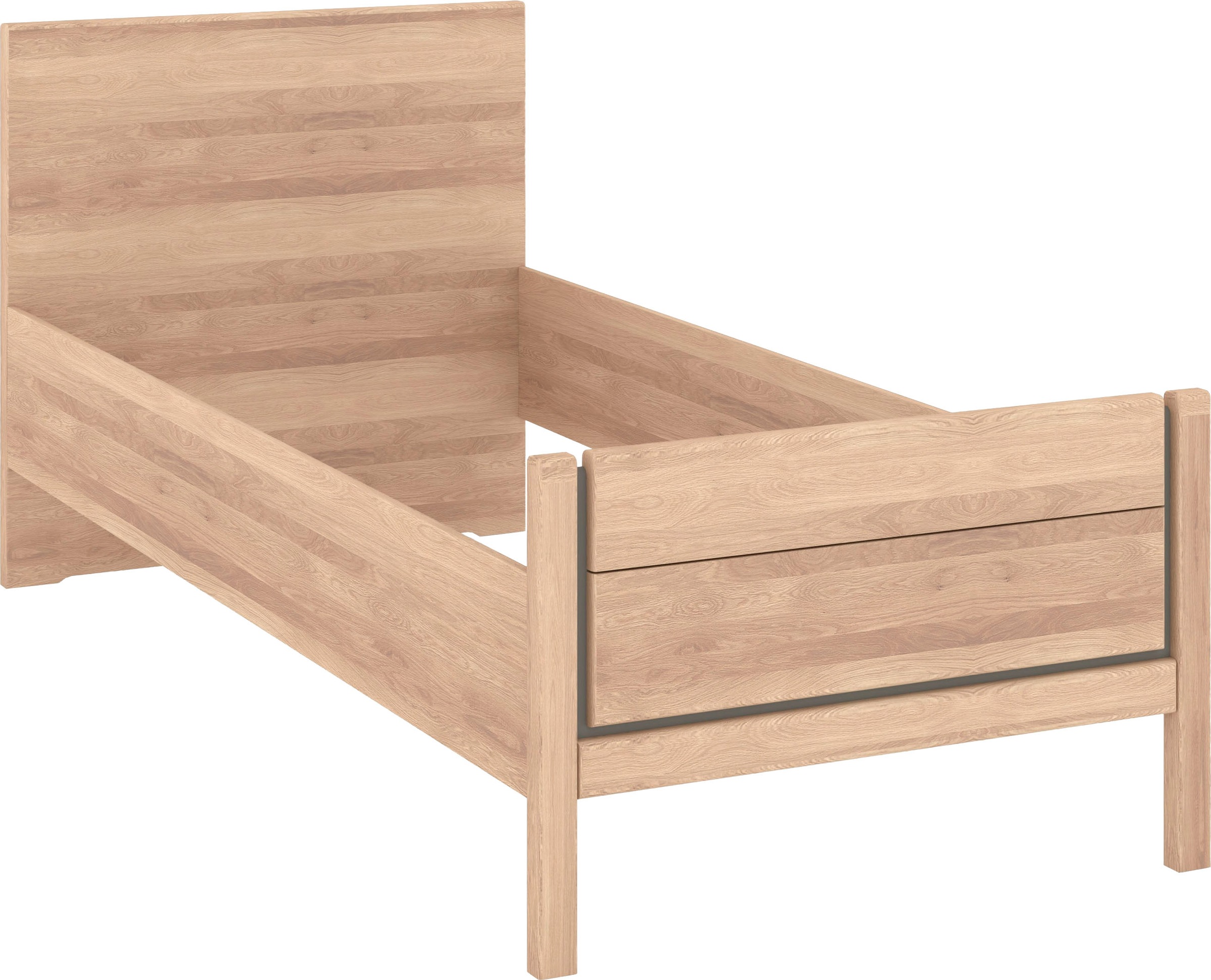 Musterring Holzbett »Sorrent, Bettgestell, Bettrahmen, teilmassiv Eiche« MADE IN GERMANY,  Eiche teilmassiv, Liegehöhenverstellung, Stollenfußteil