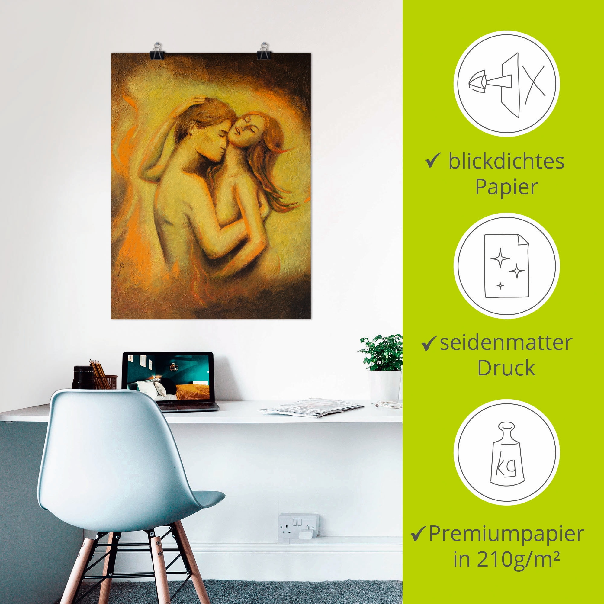 Artland Wandbild »Liebesrausch - erotische Malerei«, Paar, (1 St.), als Poster, Wandaufkleber in verschied. Größen