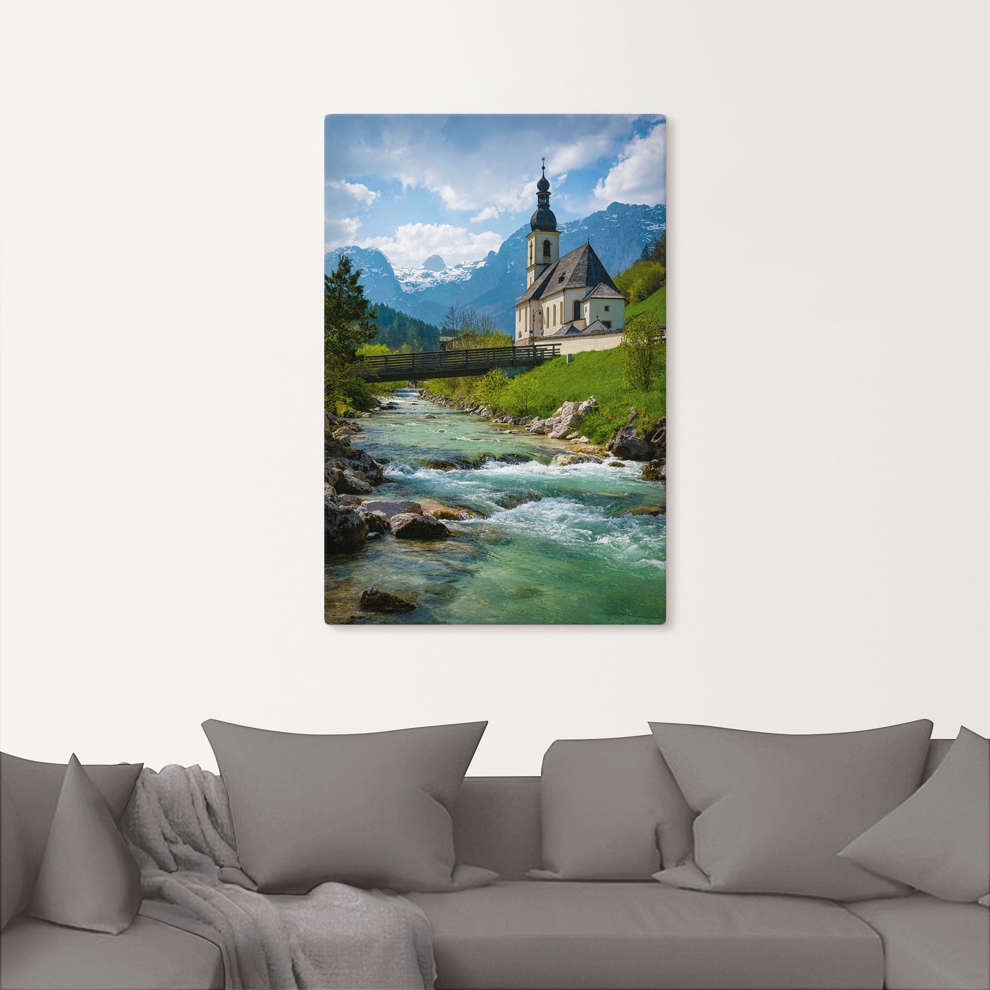 Artland Wandbild »Frühling in Ramsau«, Seebilder, (1 St.), als Alubild, Leinwandbild, Wandaufkleber oder Poster in versch. Größen