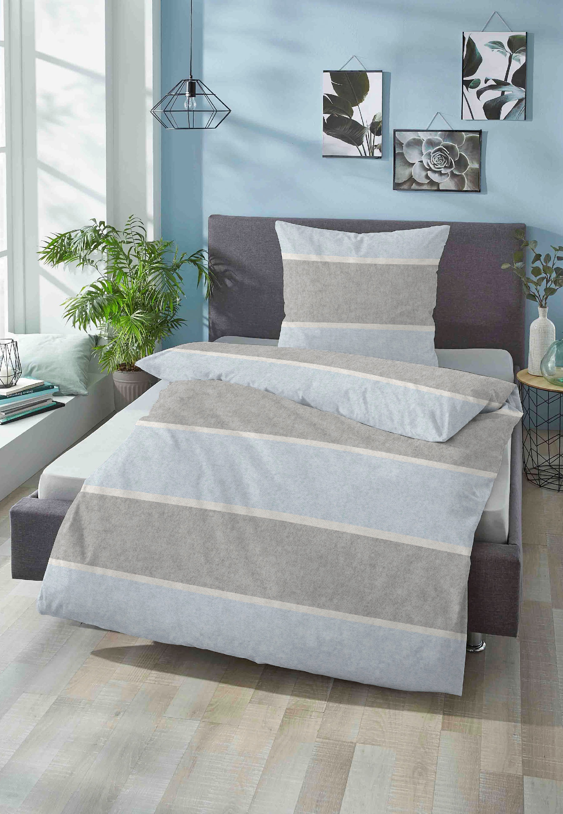 Biberna Bettwäsche "Jonas" 2 Stk. kuschelig warm, weich, pflegeleicht, 100% günstig online kaufen