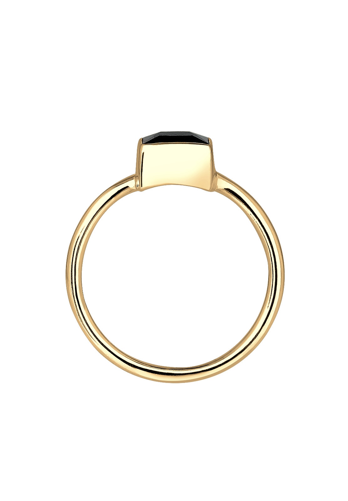 Elli Fingerring »Elli Ring Bandring Viereck Geo Zirkonia 925 Silber vergoldet«