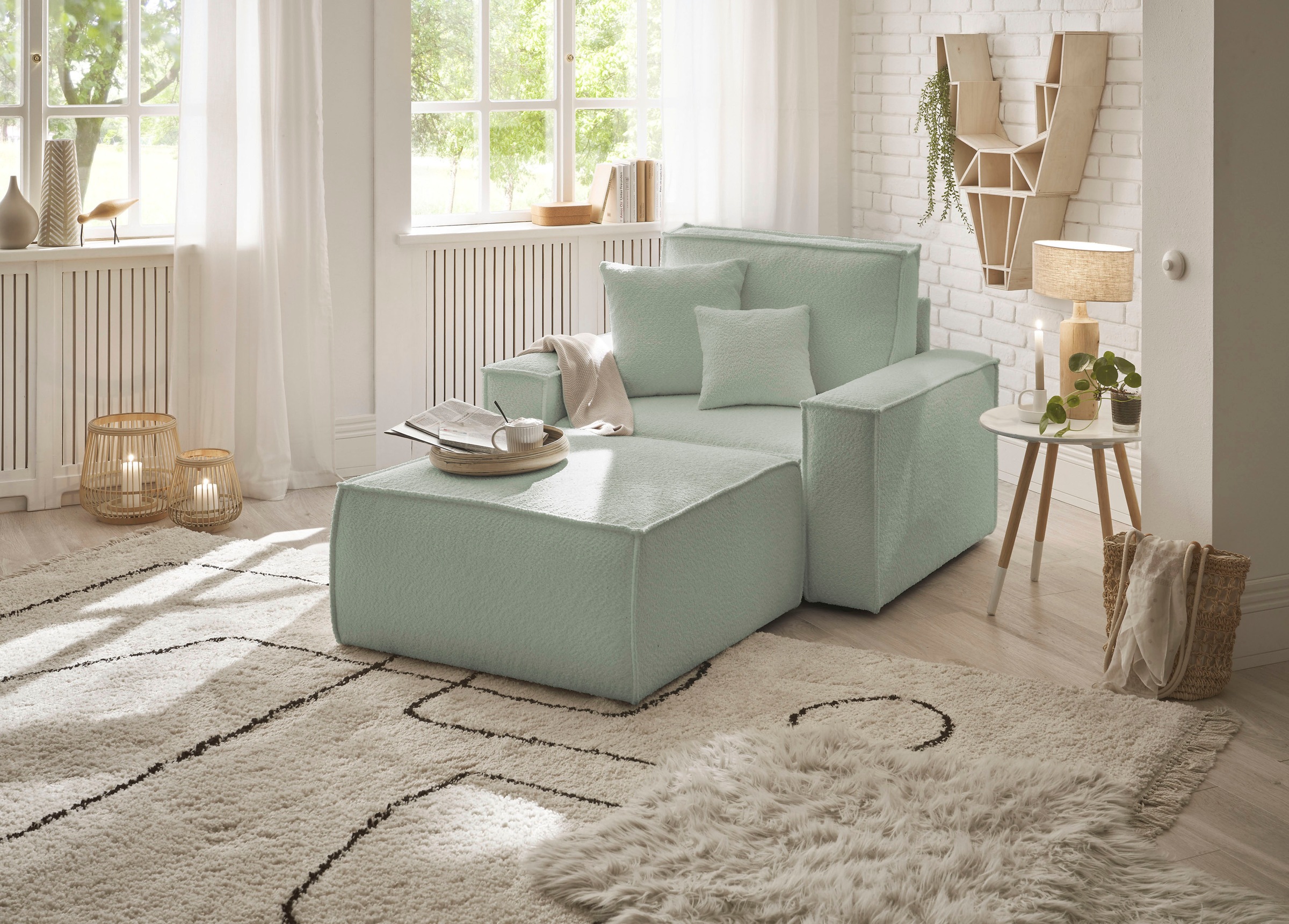 andas Loveseat »Finnley«, (2 St.), Loveseat und Hocker im Set, passend zur Polster-Serie Finnley