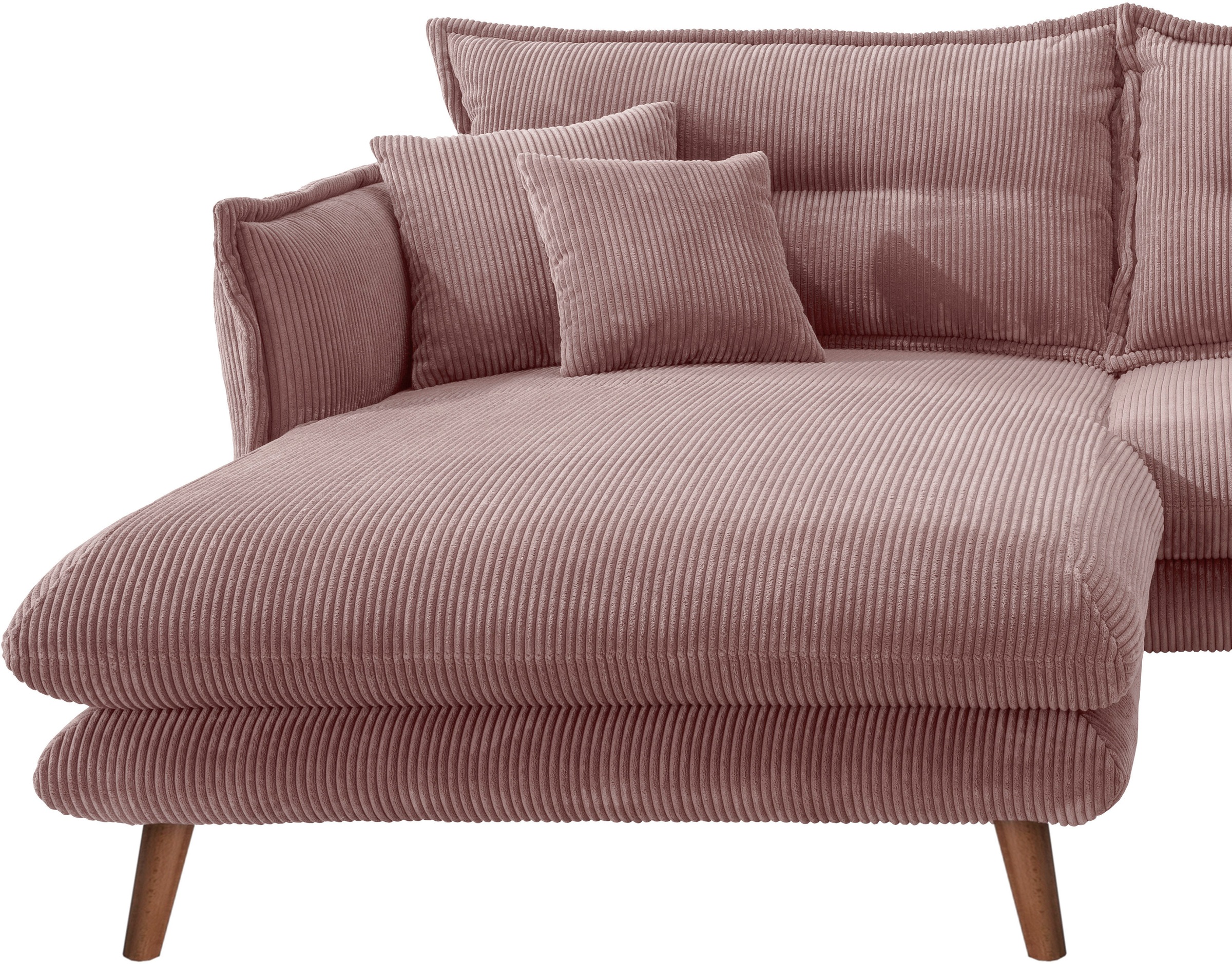 INOSIGN Ecksofa »Lazio modern und bequem, schmale Armlehnen, tolle Detailverarbeitung«, zwei verschiedene Fußfarben wählbar