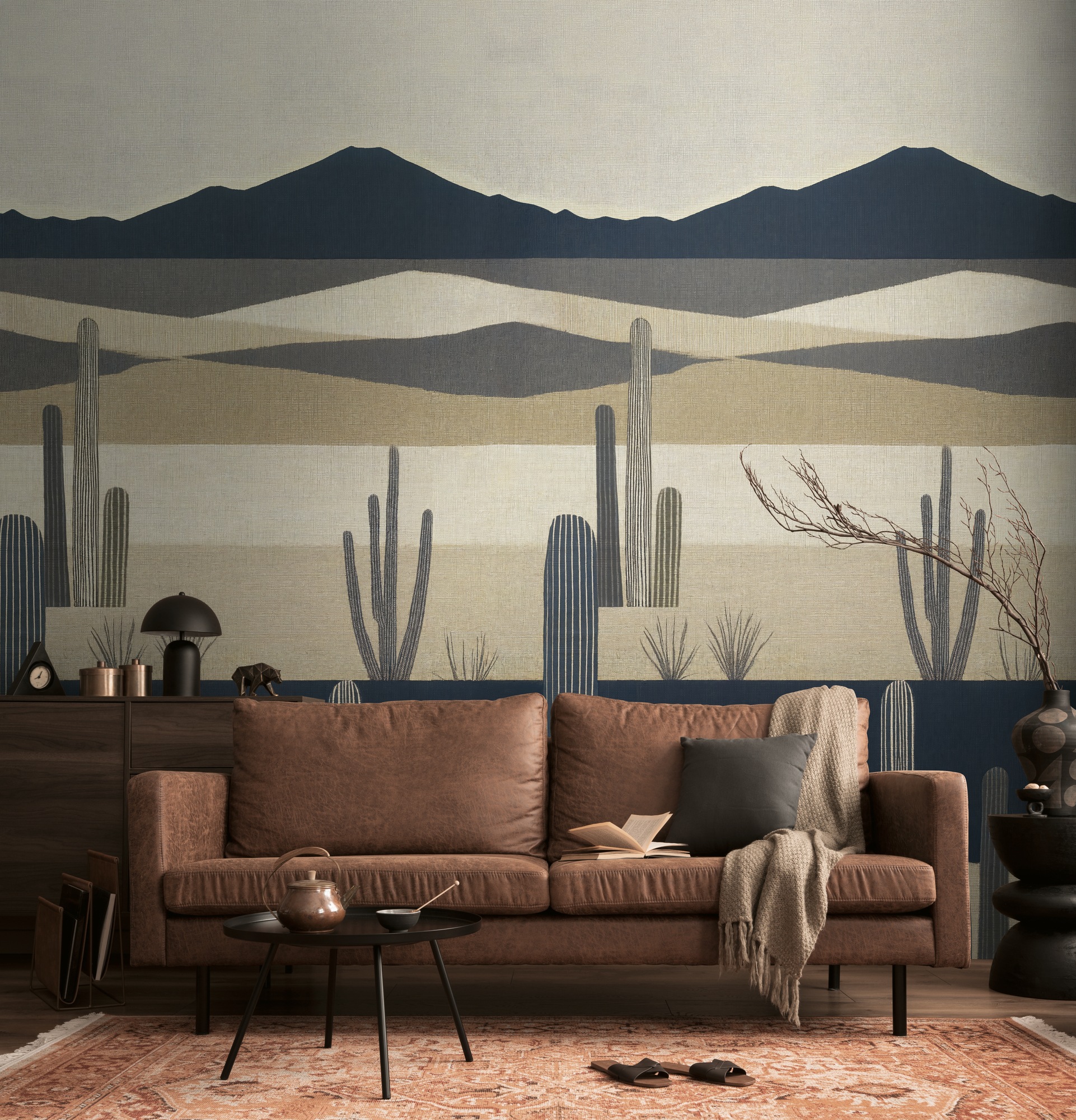 living walls Fototapete »The Wall 4 Graphics – Atmosphärische Berglandschaft Vlies-Fototapete« Motiv | matt | naturalistisch leicht strukturiert Atmosphärische Berglandschaft mit atmosphärischer Tiefe