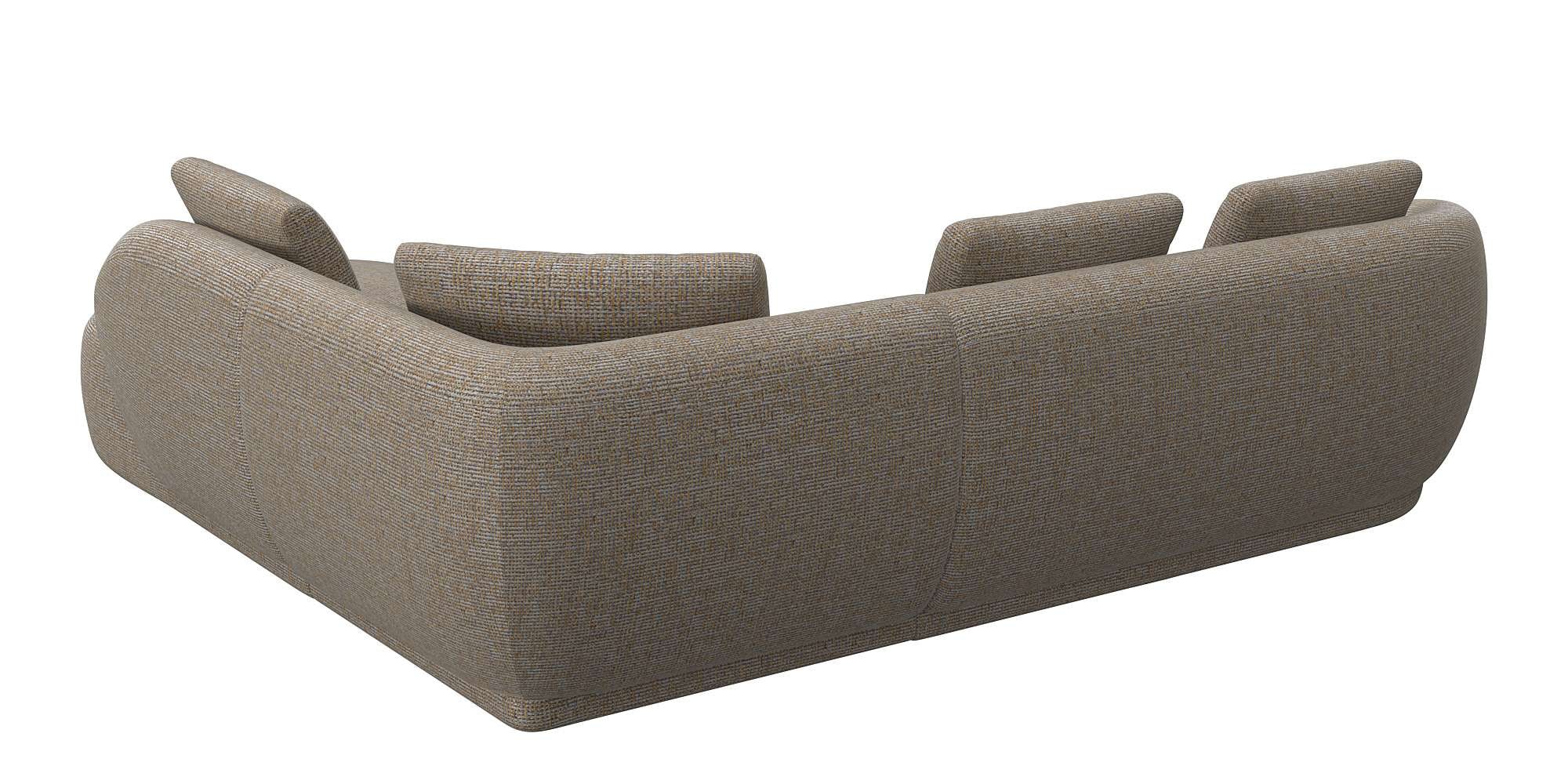FLEXLUX Ecksofa »Torino, rund, L-Form, Sofa-Ecke mit Ottomane«, Modernes, organisches Sofa-Design, Kaltschaum, Wellenunterfederung