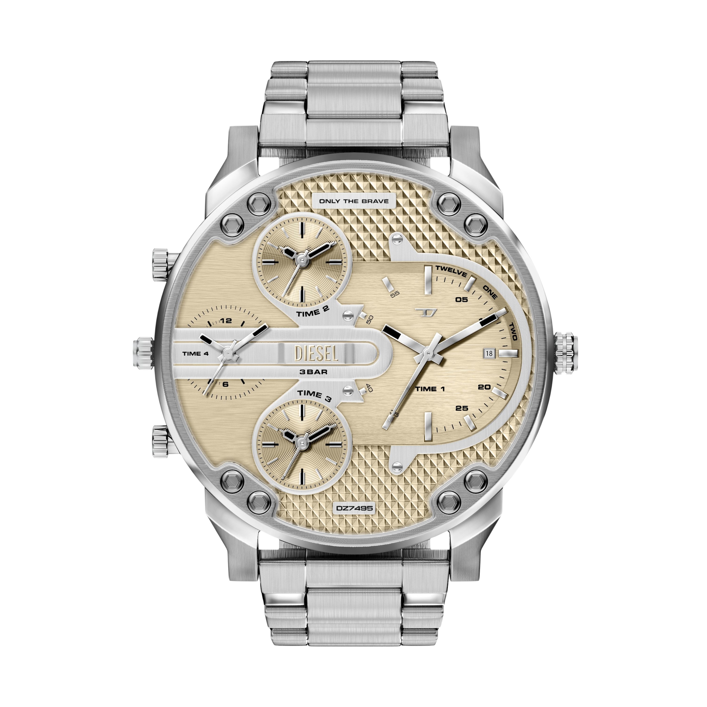 Diesel Quarzuhr »Mr. Daddy Slim« Armbanduhr, Herrenuhr, Edelstahlarmband, analog, Tag