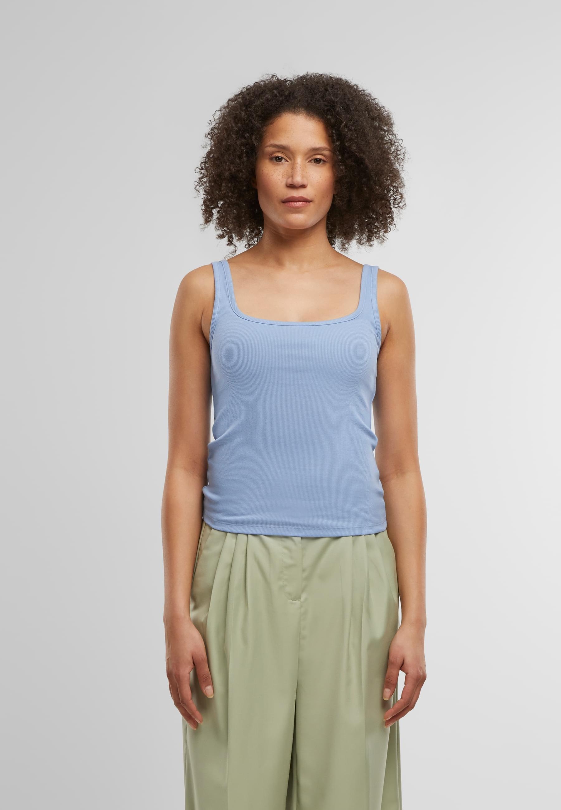 URBAN CLASSICS Muskelshirt »Urban Classics Ladies Wide Neck Rib Top 2-Pack«, (1 tlg.)