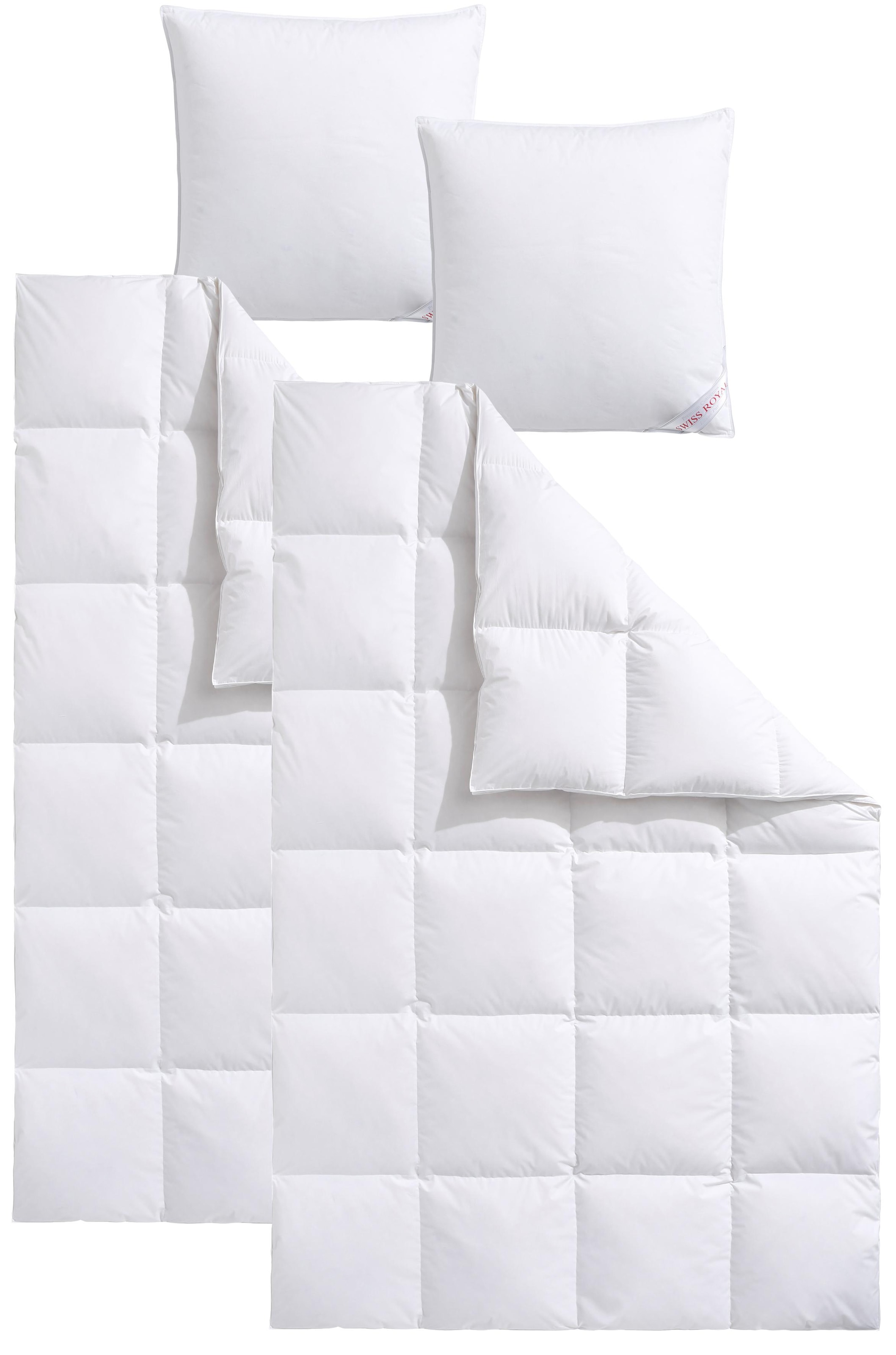 Haeussling Daunenbettdecke + Kopfkissen »Swiss Royal«, (Spar-Set), Bettdecken-Set mit Kopfkissen, 135x200 oder 155x220 cm, Sommer, Winter