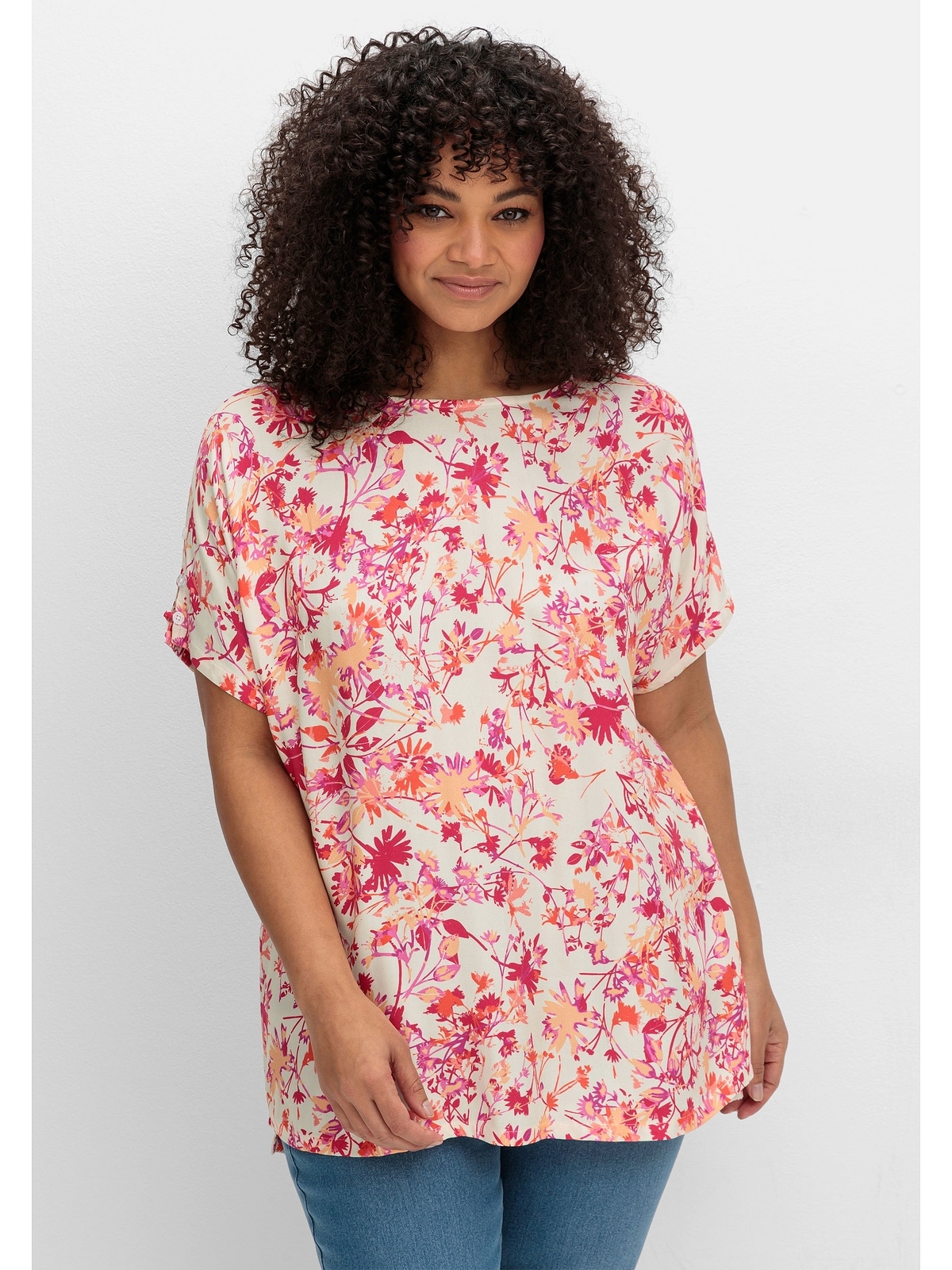 Sheego Tunika "Große Größen", mit Cut-outs an den Ärmeln günstig online kaufen