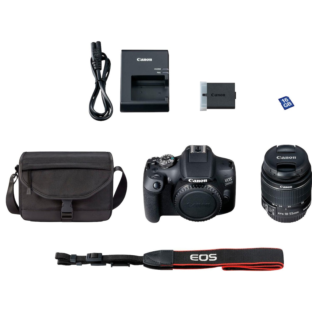 Canon Spiegelreflexkamera »EOS 2000D Kit«, EF-S 18-55 IS II, 24,1 MP, NFC-WLAN (Wi-Fi)