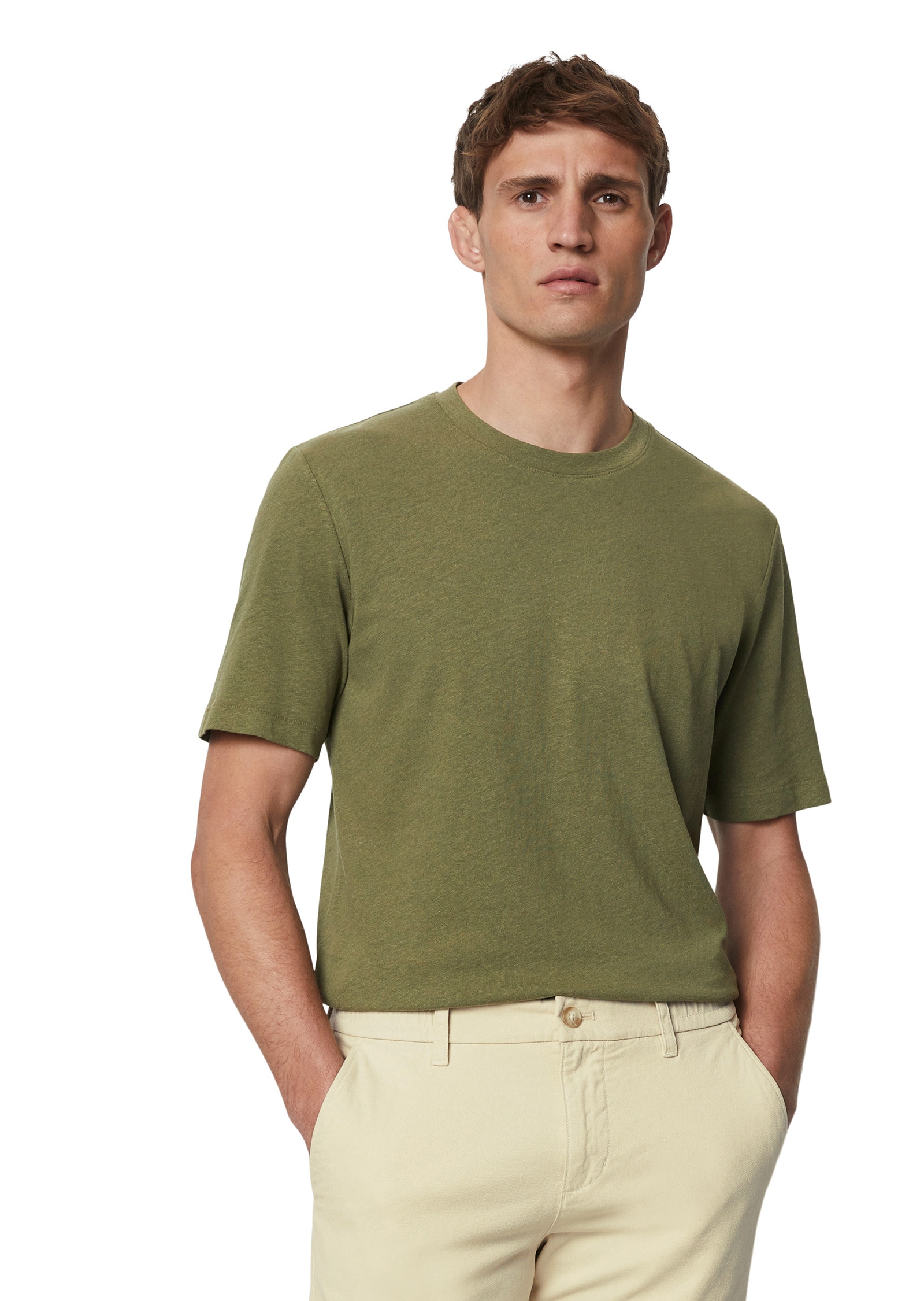 T-Shirt »aus Bio-Baumwolle und Leinen«