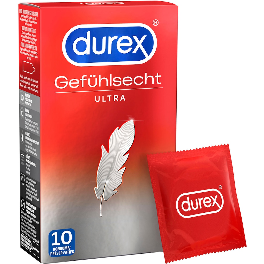 durex Kondome »Gefühlsecht Ultra«, (Packung, 10 St.)