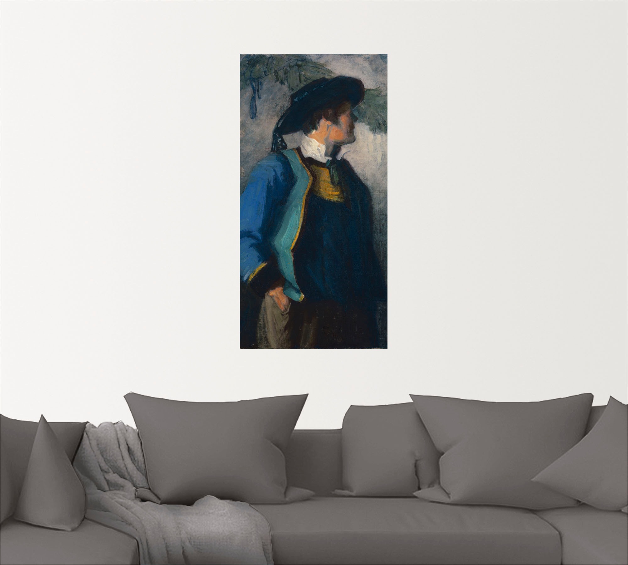 Artland Wandbild »Selbstportrait in bretonischer Tracht Ca«, Mann, (1 St.), als Leinwandbild, Wandaufkleber oder Poster in versch. Größen