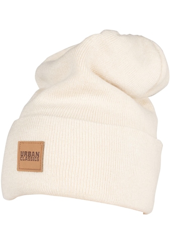 Beanie »Urban Classics Unisex Synthetic Leatherpatch Long Beanie«, (1 St.)
