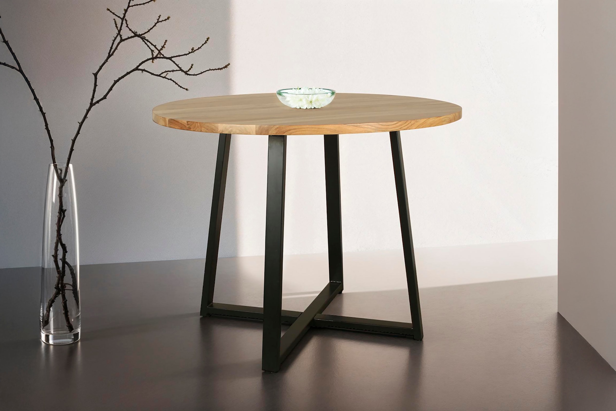 byLIVING Esstisch "Arrow" 1 Stk. tlg. mit 2,5cm starker, runder Massivholz günstig online kaufen