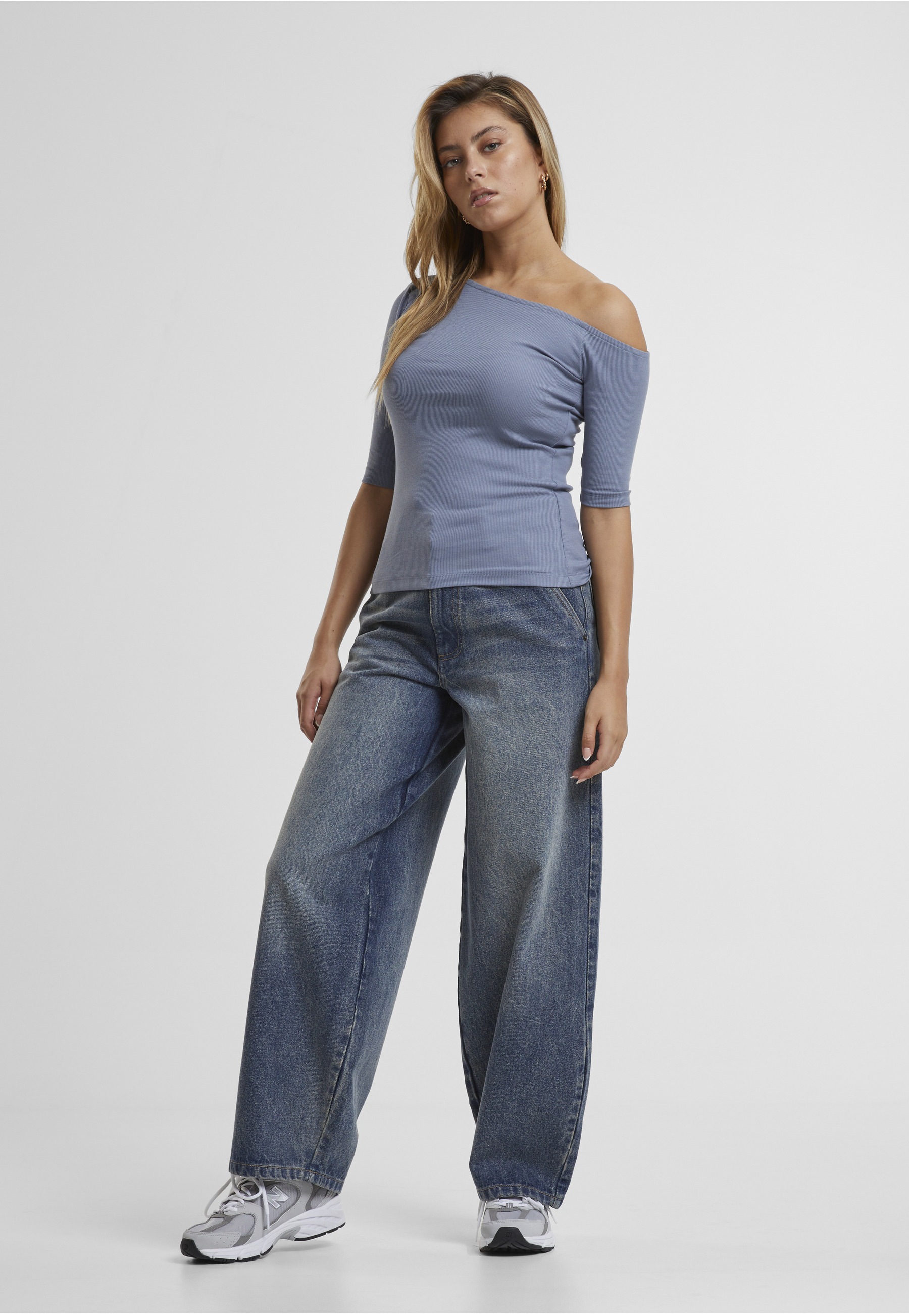 URBAN CLASSICS T-Shirt »Urban Classics Ladies Organic Asymmetric Rib Tee« 1 Stk.