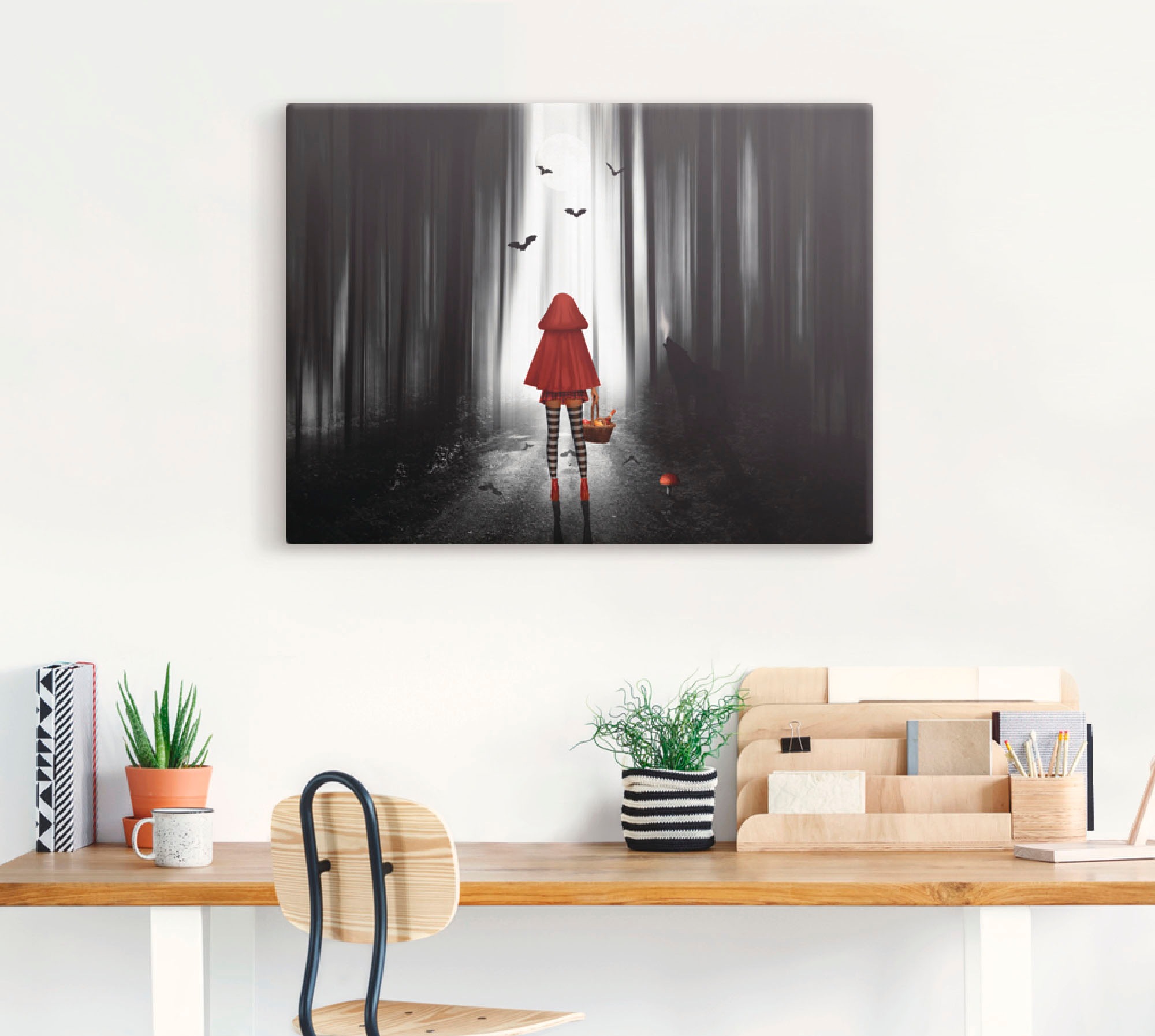 Artland Leinwandbild "Das Rotkäppchen auf High Heels" Dark Fantasy 1 Stk. t günstig online kaufen