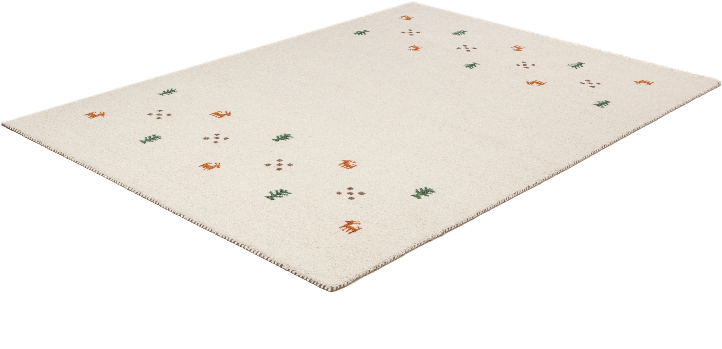 Wollteppich THEKO "Gabbeh Motiv, Handgefertigt, Teppich, Tiermotiv, reine Wolle" Gr. 6, beige (natur), B:200cm H:14mm L:290cm, Wolle, Teppiche, reine Wolle, Wohnzimmer, Schlafzimmer, Esszimmer 3