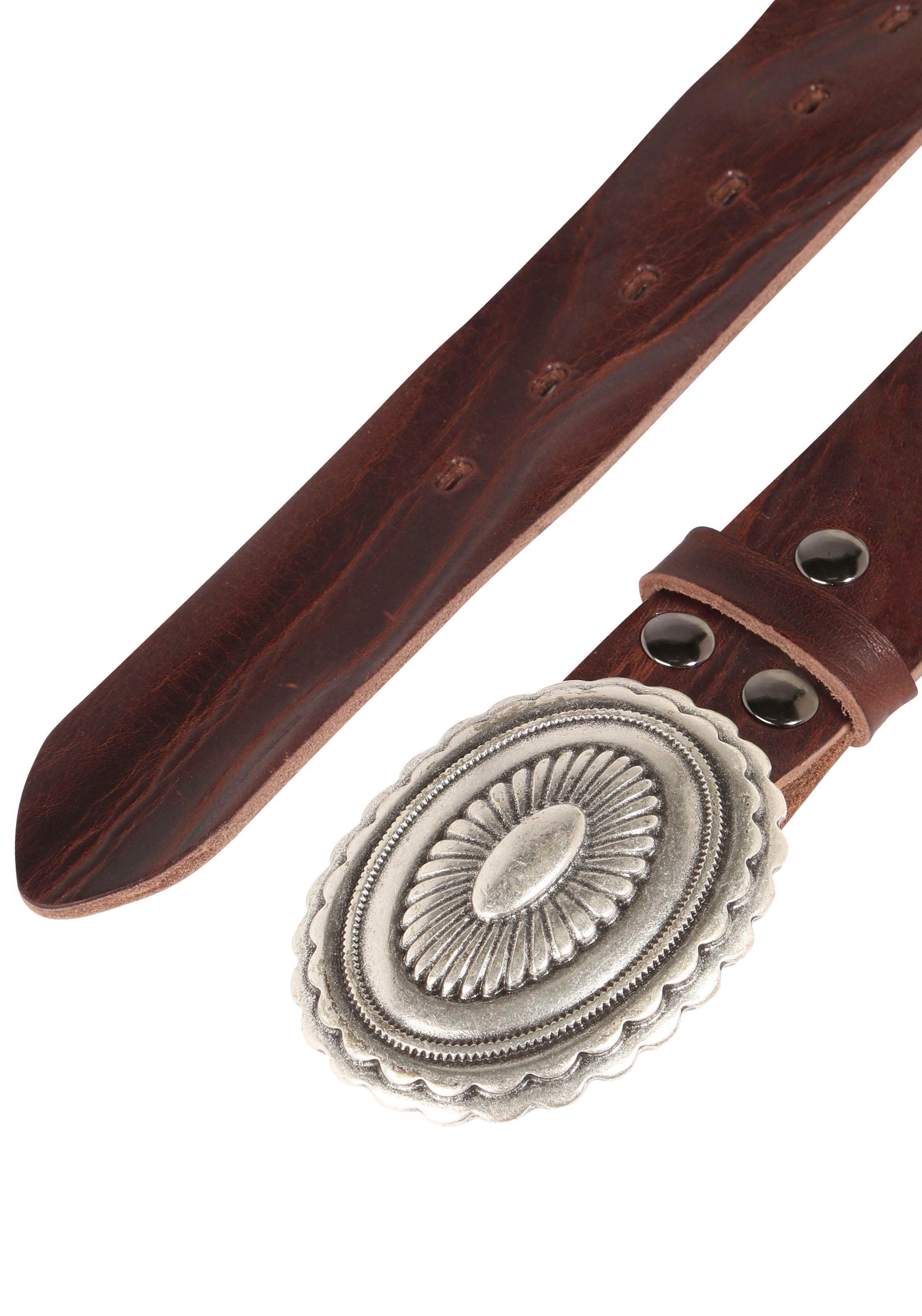 Rettungsring Gürtel Ledergürtel mit austauschbarer Schließe "Mandala Silber günstig online kaufen