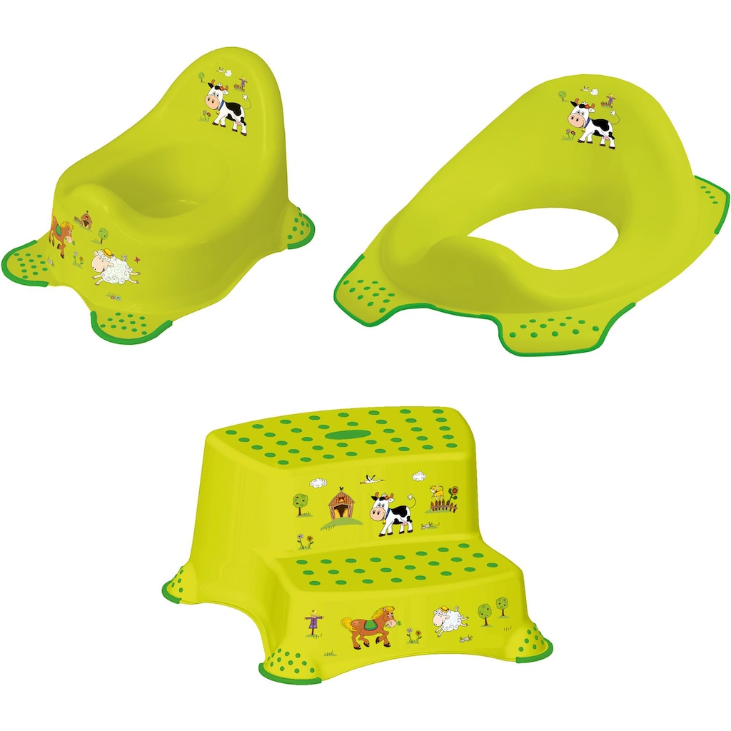 keeeper Töpfchen »Funny Farm«, (Set, 3 tlg.), Kinderpflege-Set - Töpfchen, Toilettensitz und Tritthocker