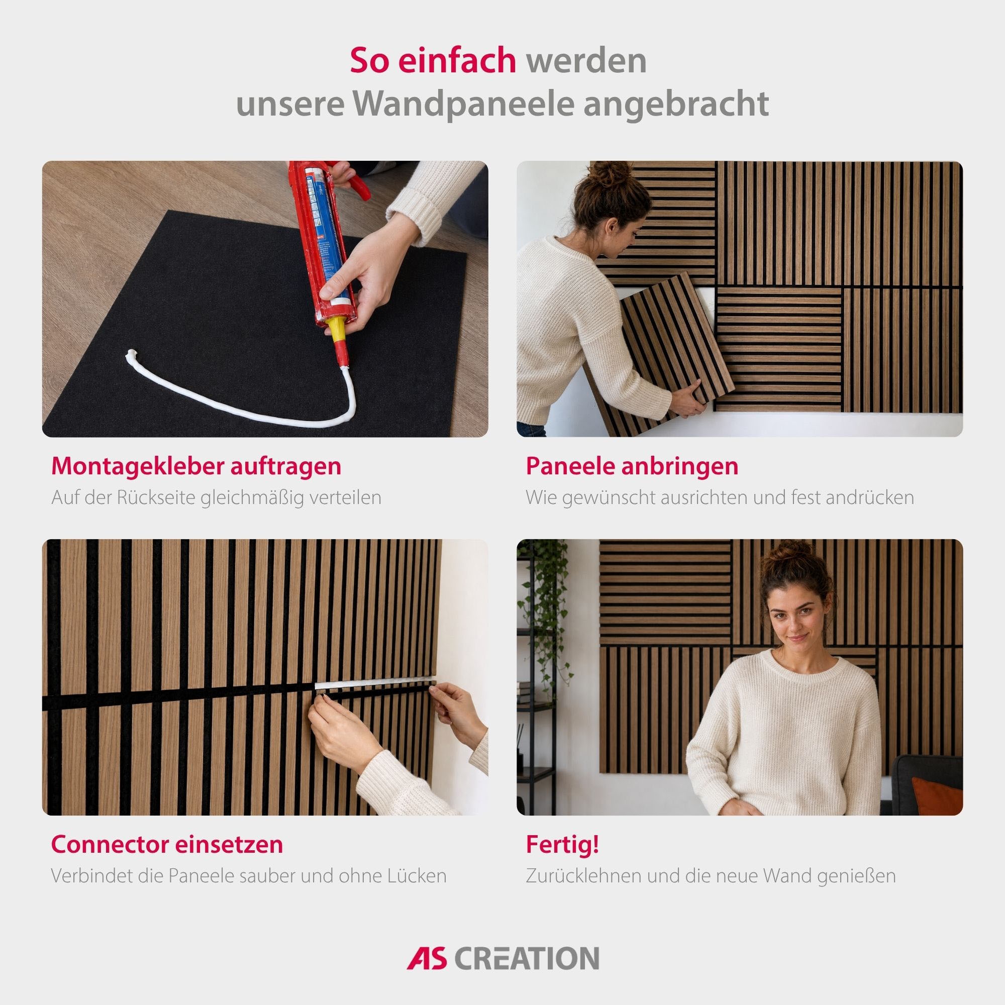 Architects Paper Schallschutzpaneel »A.S. Création Modular Wall Akustikpaneel geometrisch« 1 tlg. Akustikpaneel aus rPET-Filz mit geometrischer 3D-Oberfläche