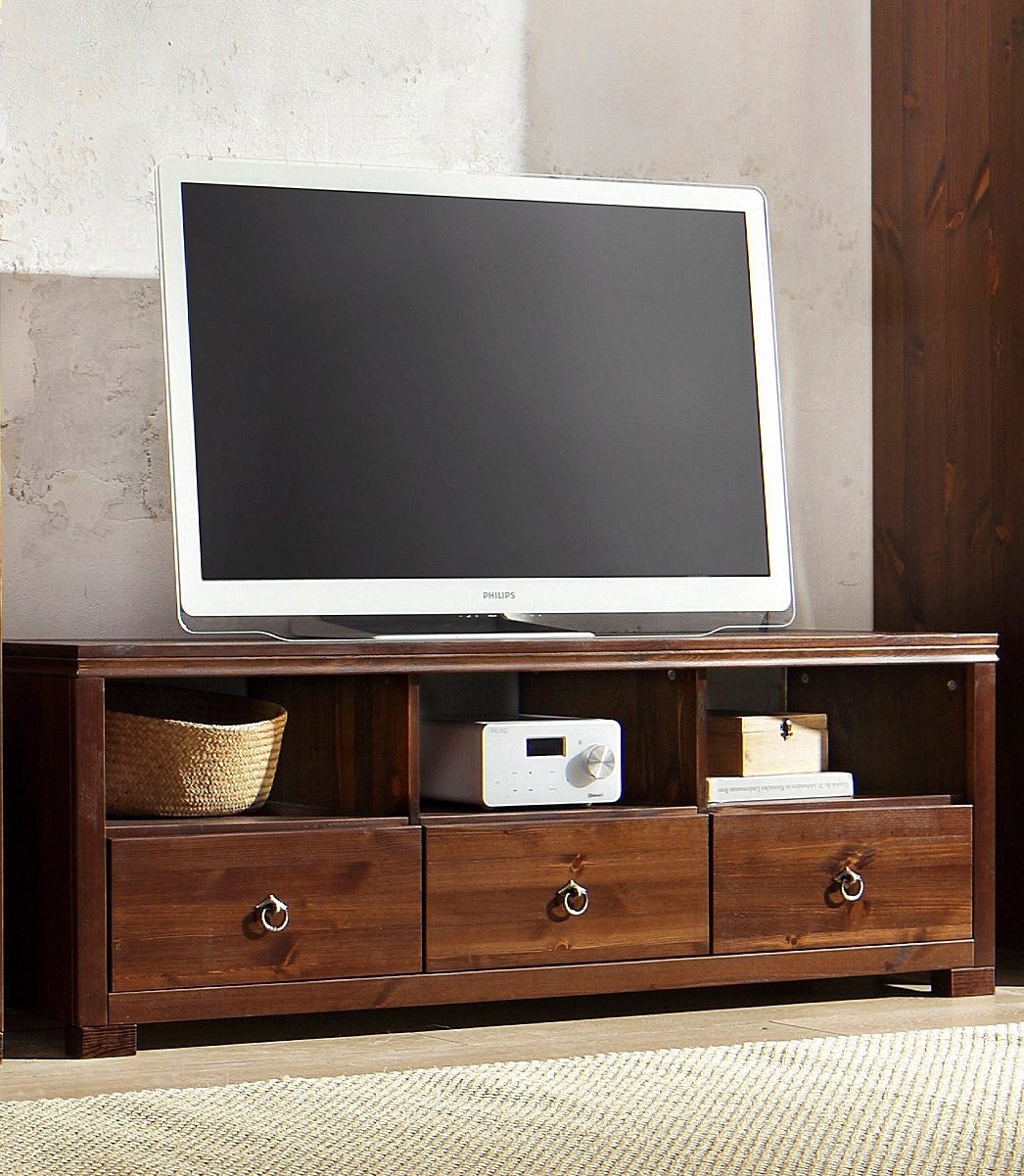 Home affaire TV-Board »Gotland«, Breite 147 cm, mit Schubladen und offenen Fächern, Massivholz, FSC®