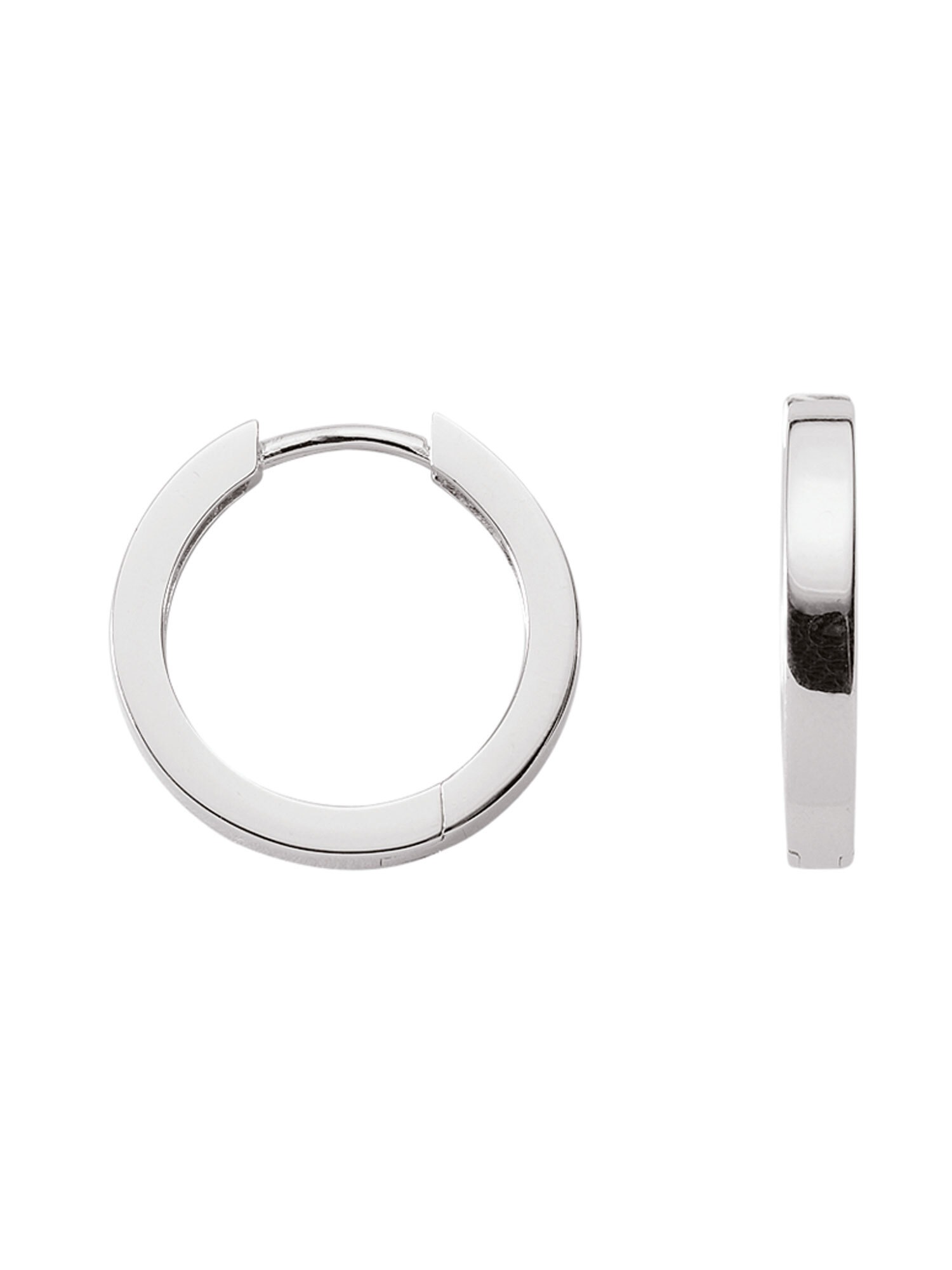 Paar 925er Sterlingsilber Klappcreolen Ohrringen 14mm Matt Anlaufgeschützt 273384536164