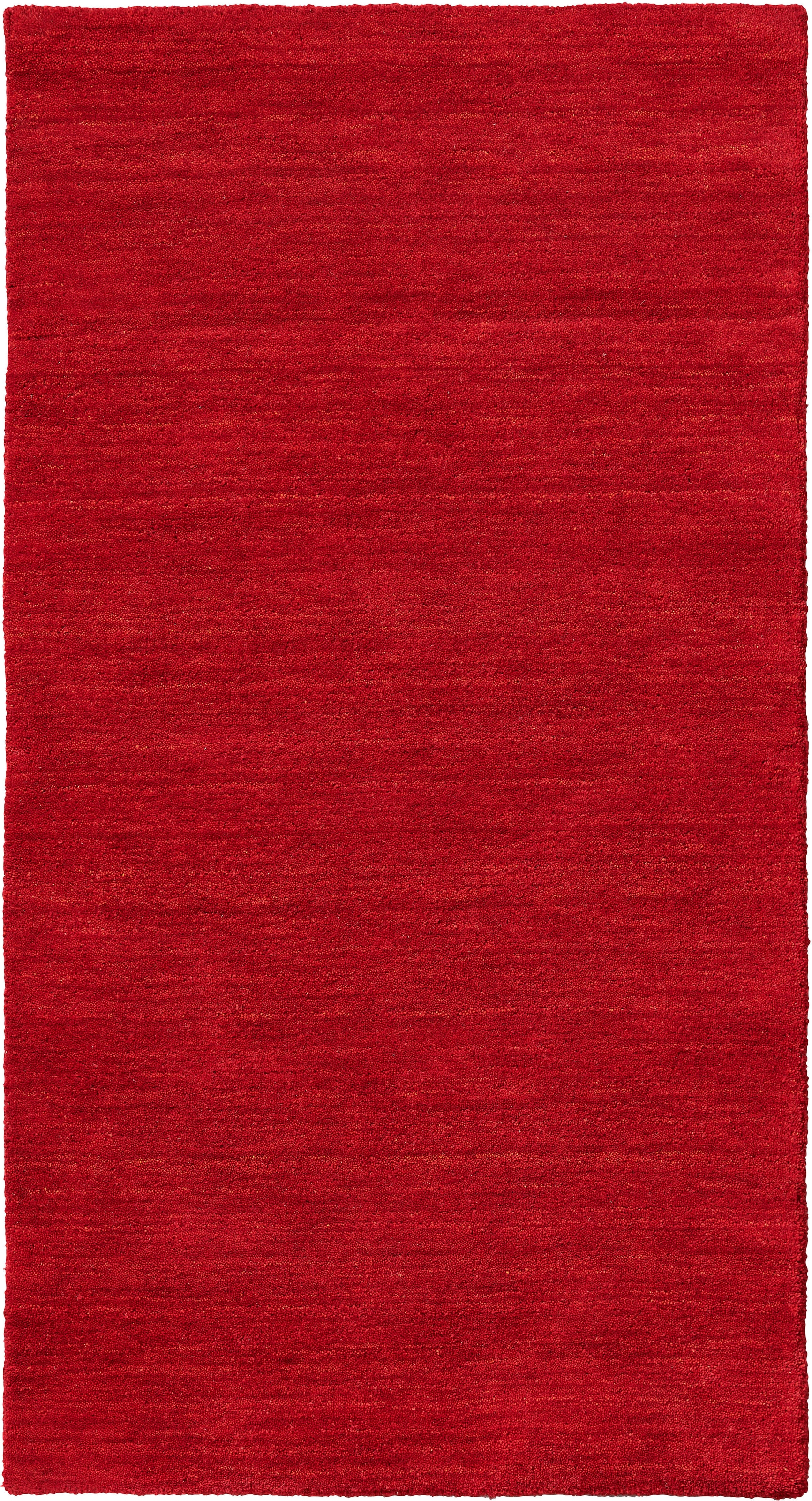 Wollteppich DEKOWE "Lindsay", rot, B:65cm H:12mm L:130cm, Wolle, Teppiche, Handweb Teppich, Kurzflor, reine Wolle, handgewebt