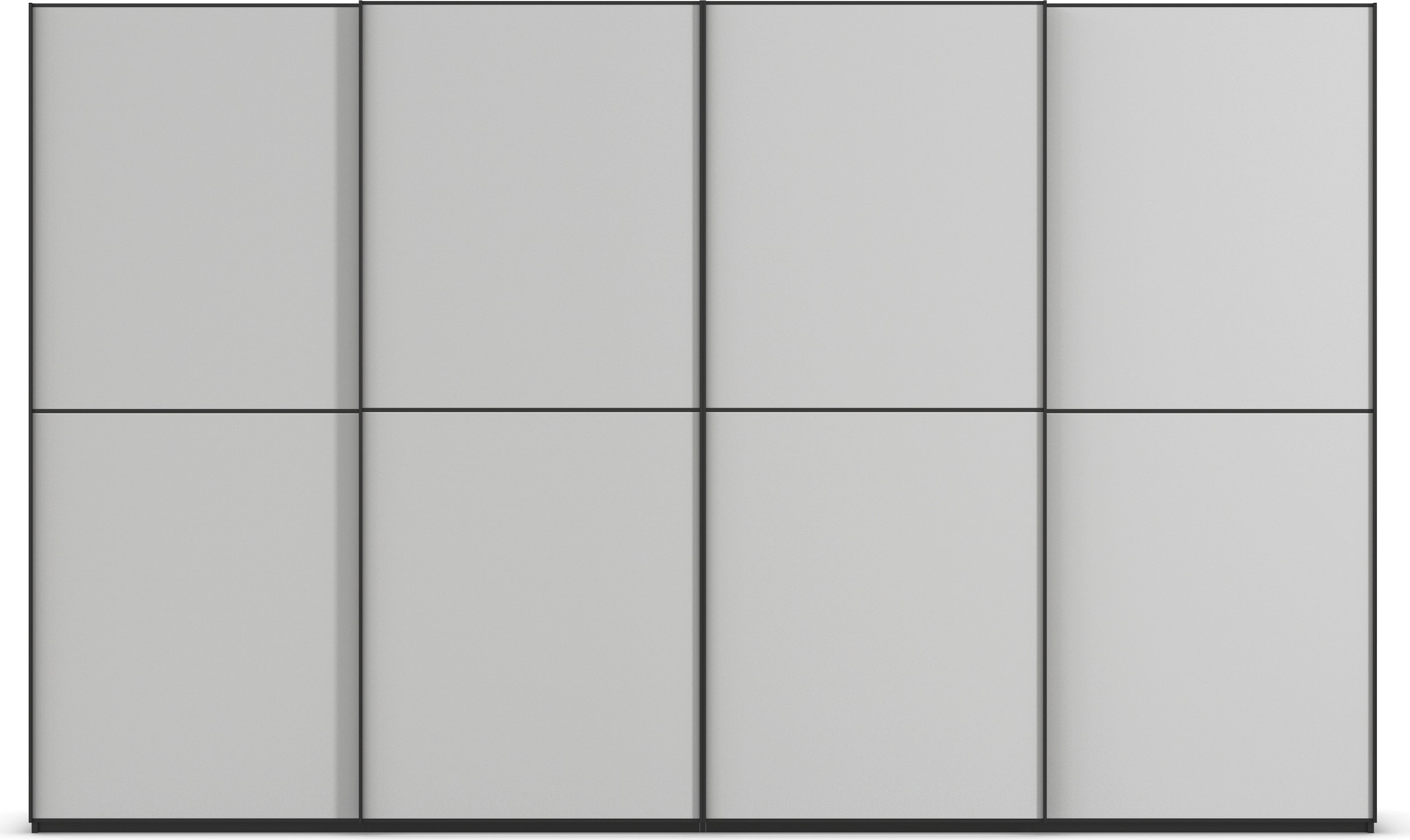 rauch Schwebetürenschrank »Kleiderschrank Schrank Garderobe Schlafzimmerschrank SCALE-DUO«, edle zweigeteilte Türen Glas-Front mit 3 Zierleisten MADE IN GERMANY