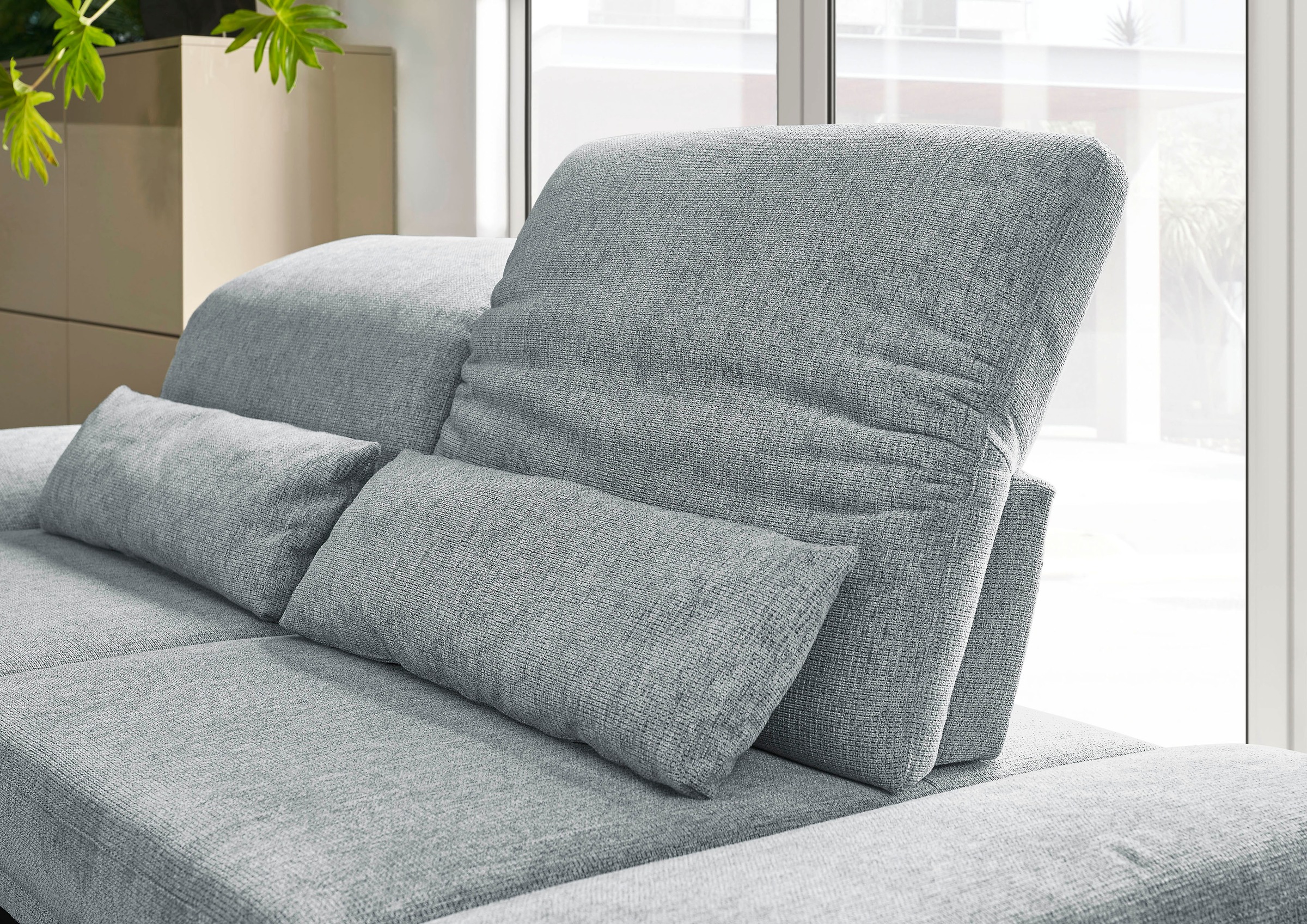 3C Candy 3-Sitzer »Mallow Designsofa mit Komfortfunktionen, modern und bequem,«, Verstellbare Armlehne und Kopfteil, manuelle Sitztiefenverstellung
