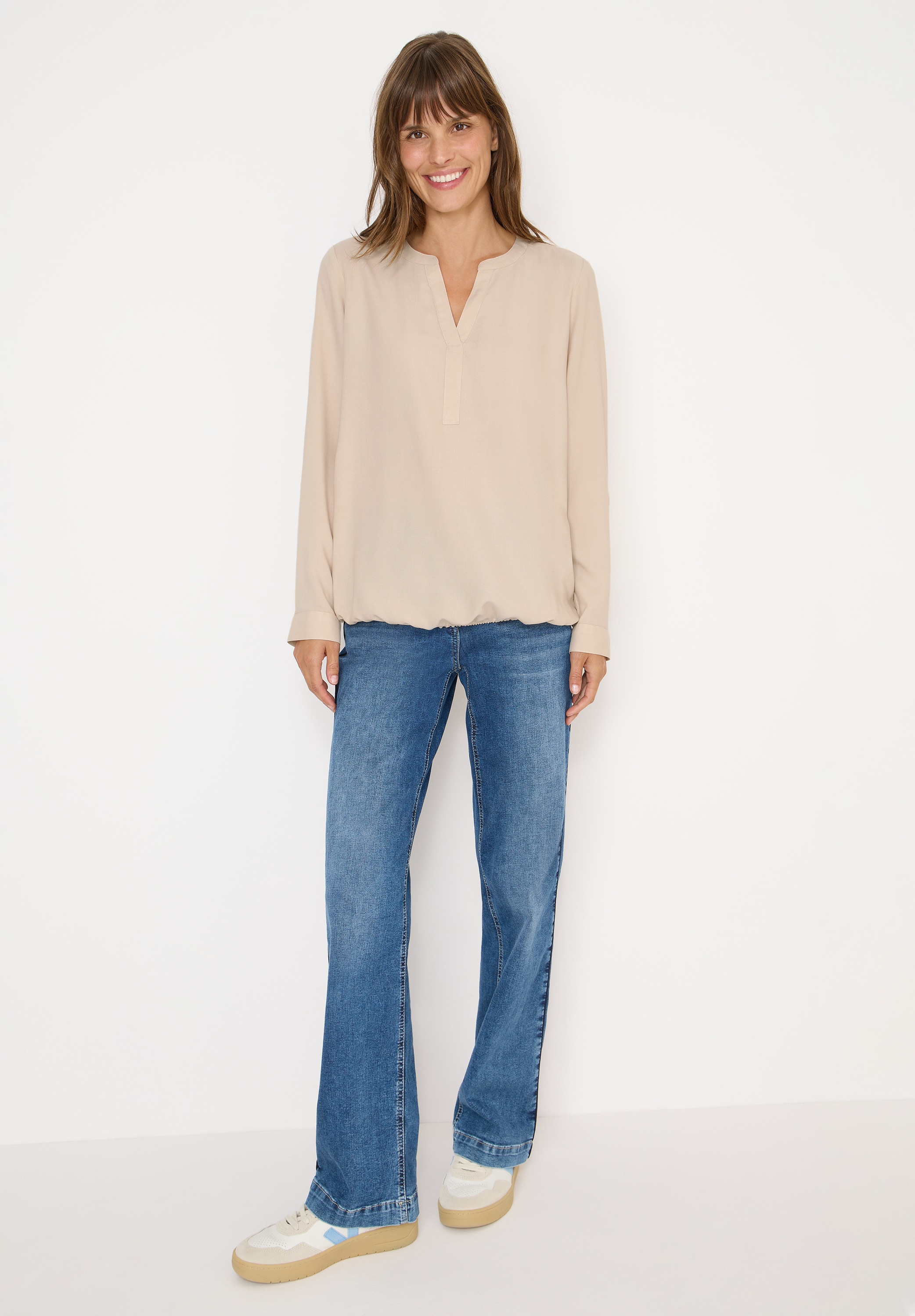 Cecil Langarmbluse in Unifarbe