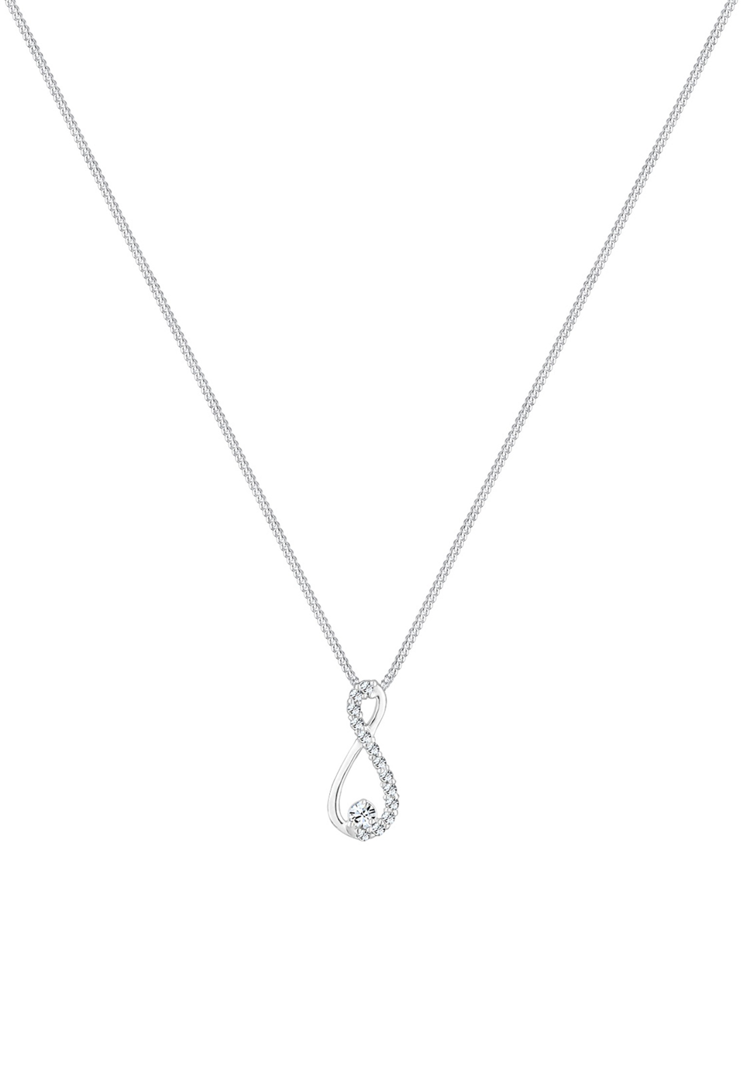 Elli Silberkette »Halskette Infinity Unendlichkeit 925 Silber, mit Kristallen von Swarovski®«