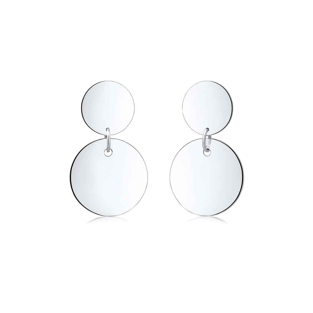 Elli Paar Ohrhänger »Geo Plättchen Kreis Circle Matt Minimal 925 Silber« Elli Paar Ohrhänger »Geo Plättchen Kreis Circle Matt Minimal 925 Silber«