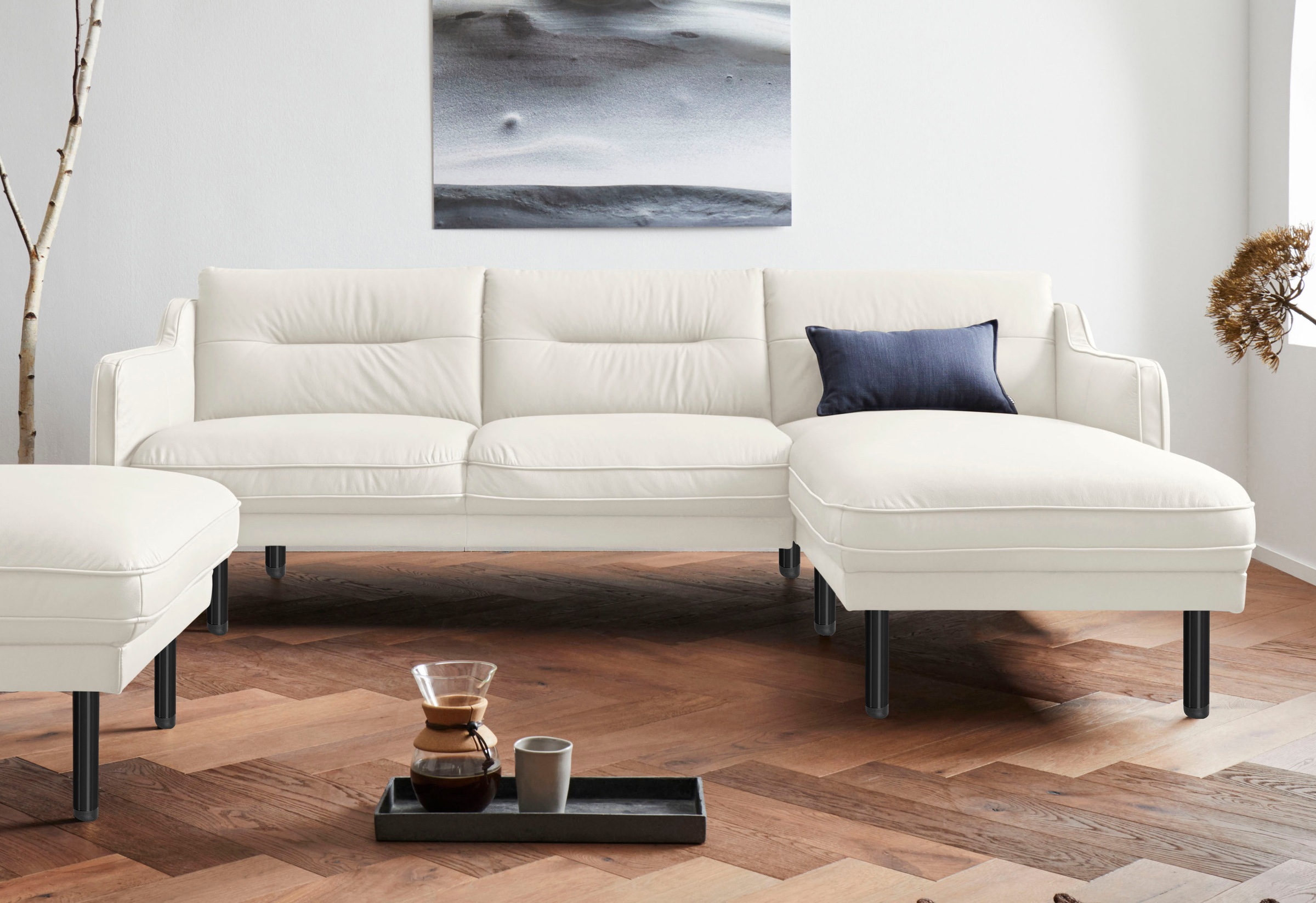 Home affaire Ecksofa "Nordfyn L-Form" edles Design in 3 Bezugsqualitäten, D günstig online kaufen