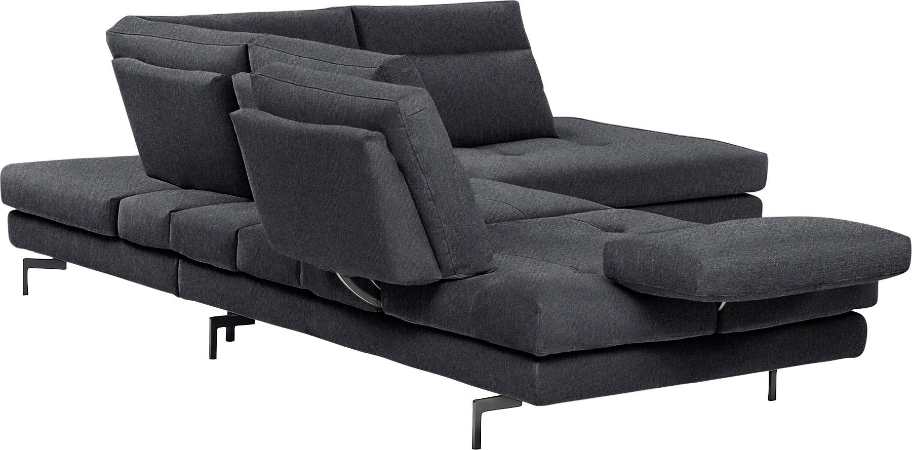 CALIA ITALIA Ecksofa »Toby Wing, L-Form, Designsofa mit sensationellem Sitzkomfort«, Sitztiefenverstellung, funktionale Ecke, Füße in schwarz matt